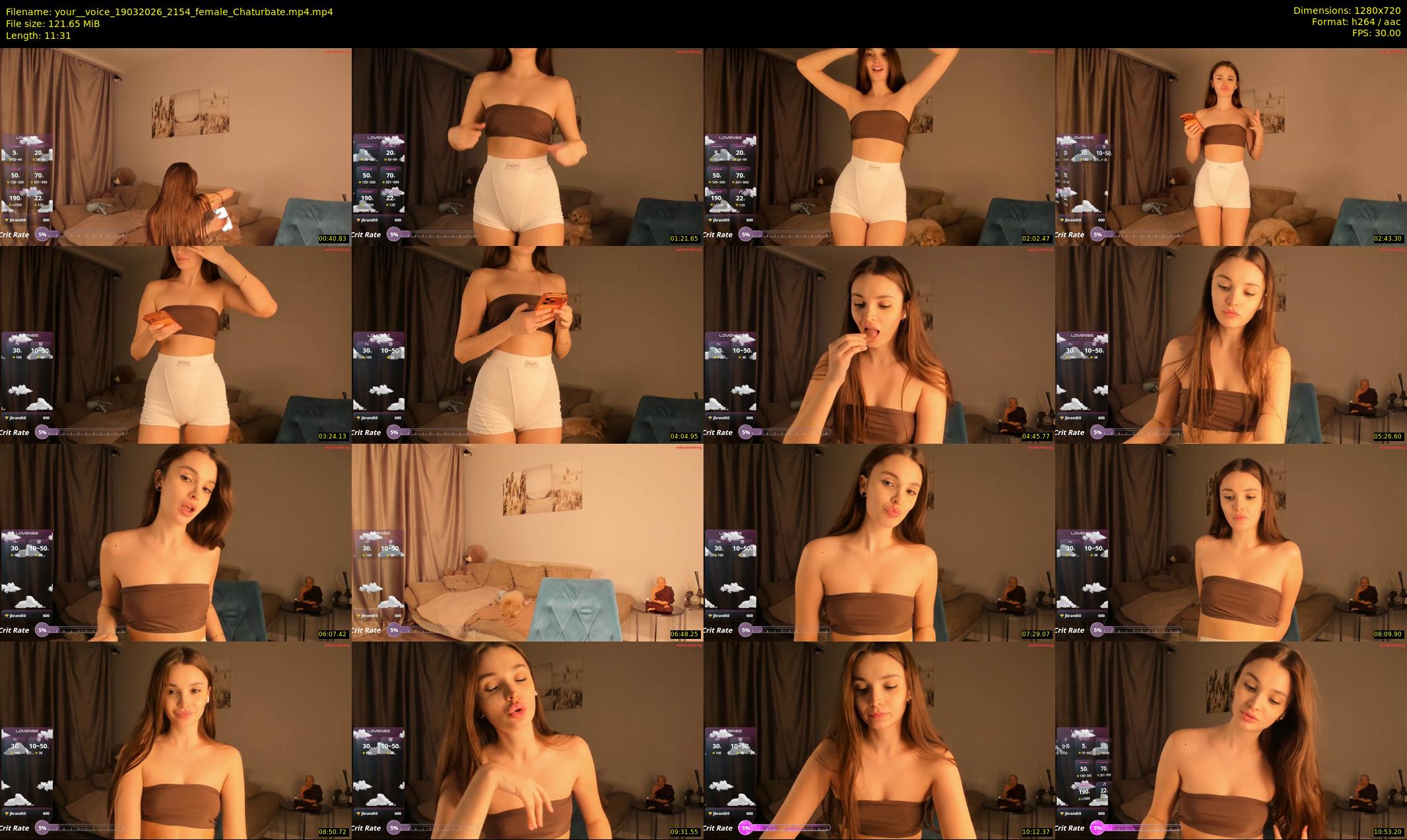 your__voice — 12 minute Chaturbate female cam show recording, 720p, Mar 19, 2026
