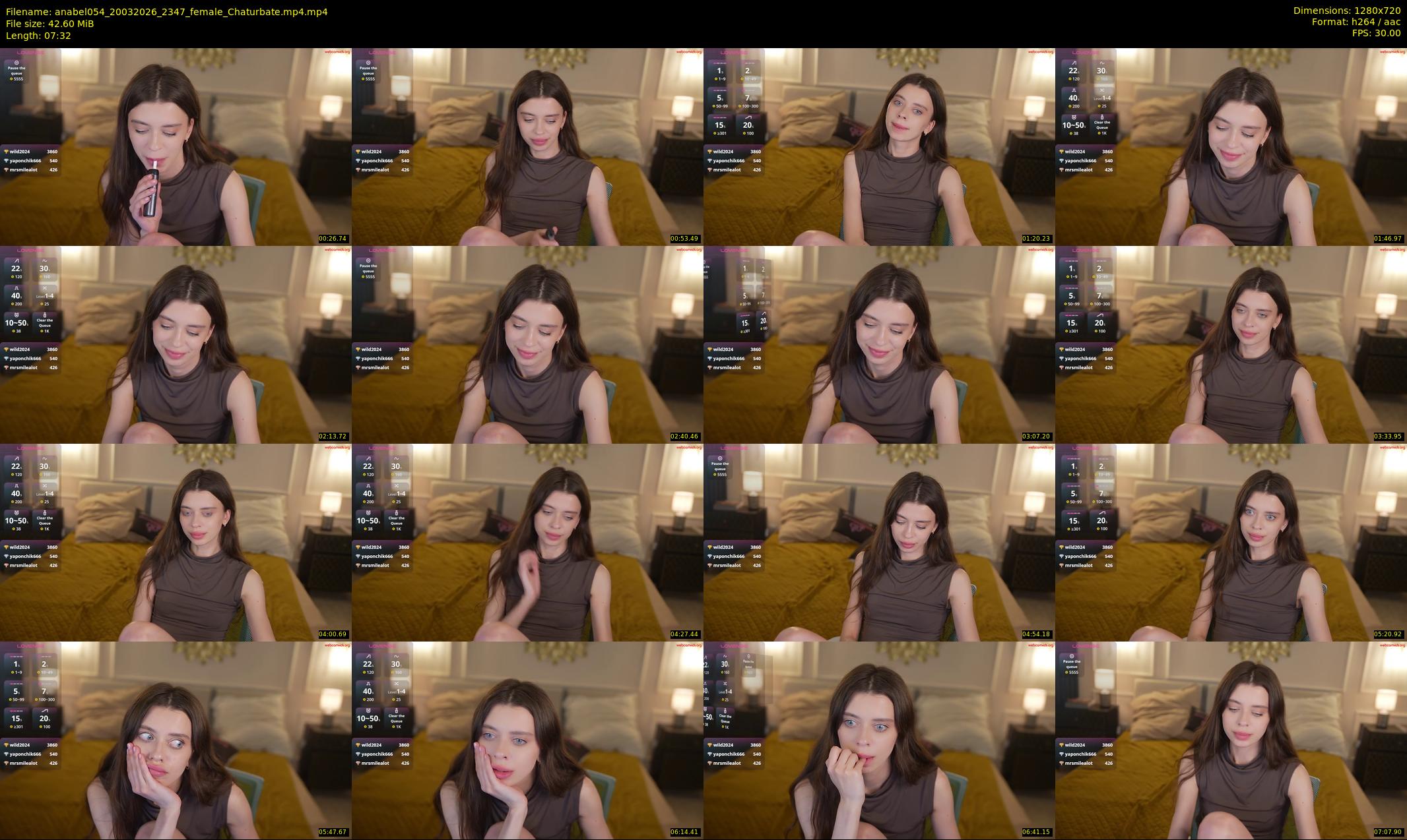 anabel054 — 8 minute Chaturbate female cam show recording, 720p, Mar 20, 2026