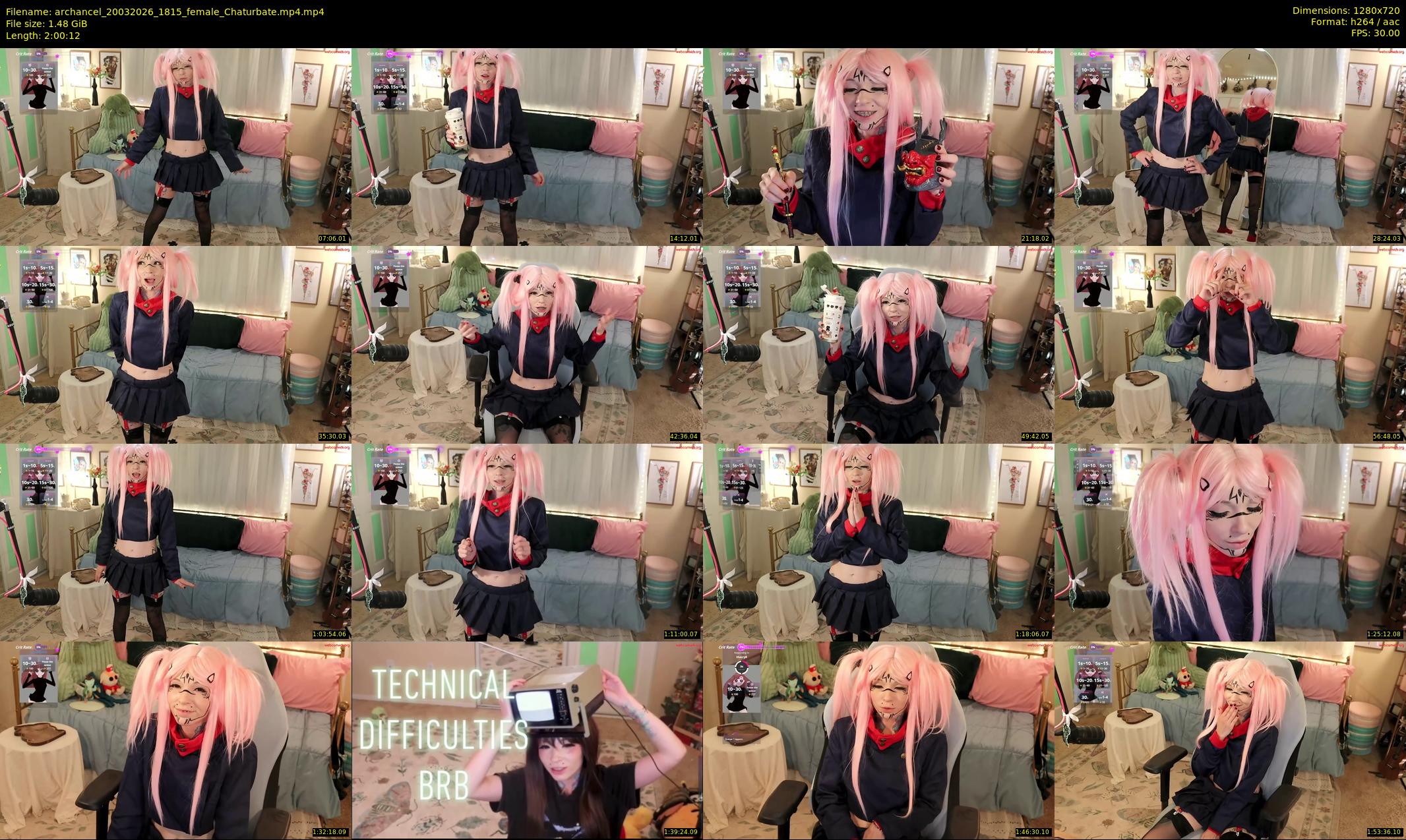 archancel — 121 minute Chaturbate female cam show recording, 720p, Mar 20, 2026