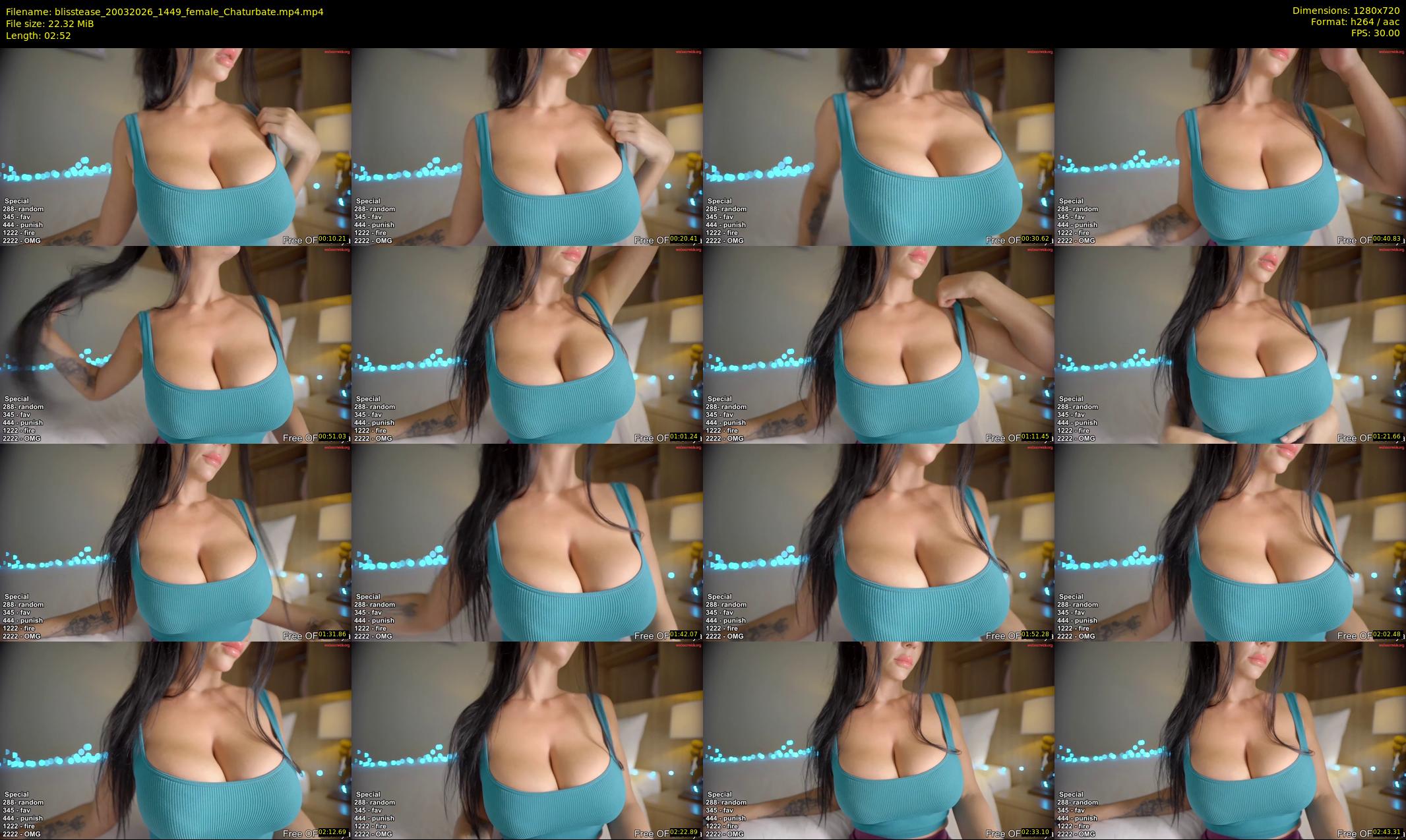 blisstease — 3 minute Chaturbate female cam show recording, 720p, Mar 20, 2026