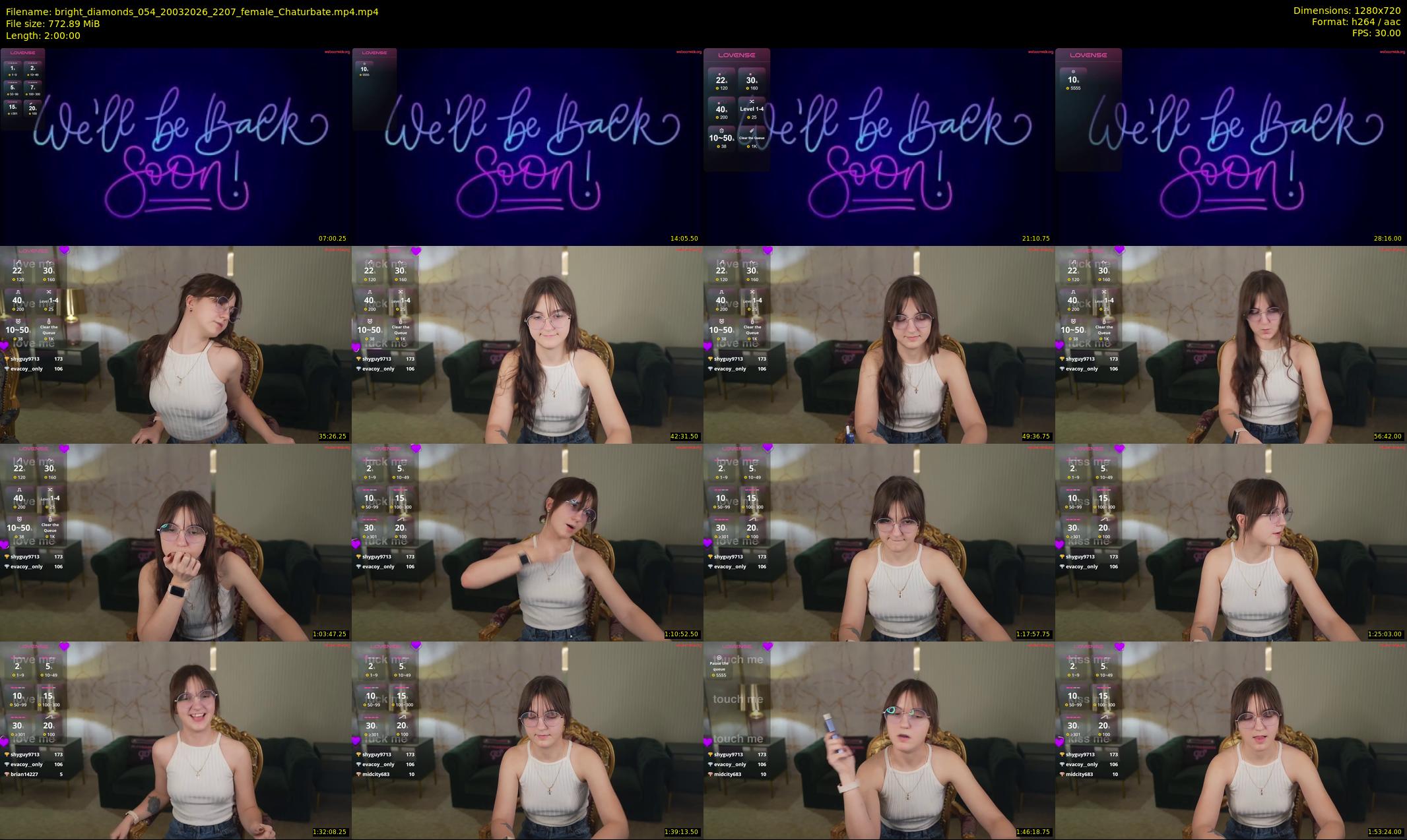 bright_diamonds_054 — 120 minute Chaturbate couple cam show recording, 720p, Mar 20, 2026