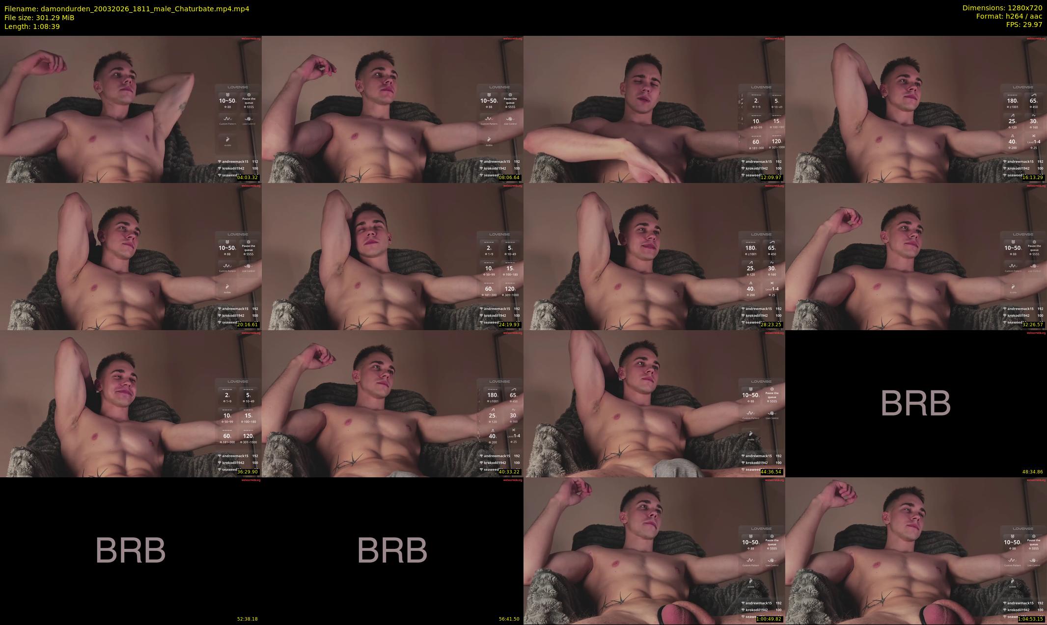 damondurden — 69 minute Chaturbate male cam show recording, 720p, Mar 20, 2026