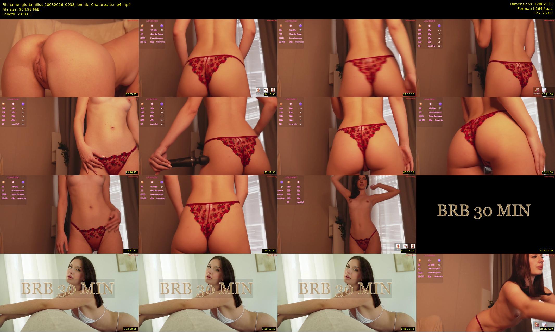 gloriamillss — 120 minute Chaturbate female cam show recording, 720p, Mar 20, 2026