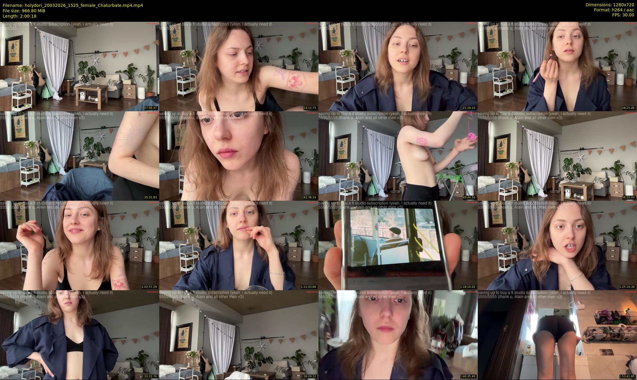 holydori — 121 minute Chaturbate female cam show recording, 720p, Mar 20, 2026