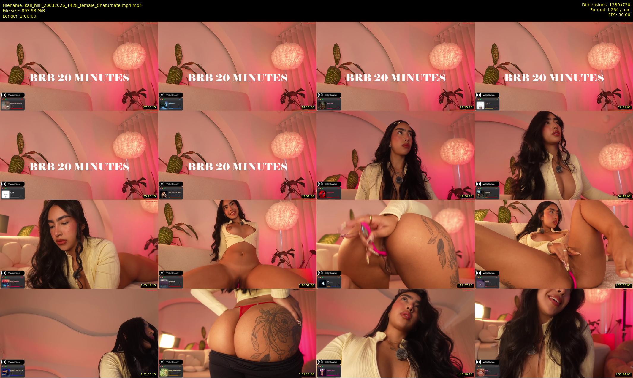 kali_hiill — 120 minute Chaturbate female cam show recording, 720p, Mar 20, 2026