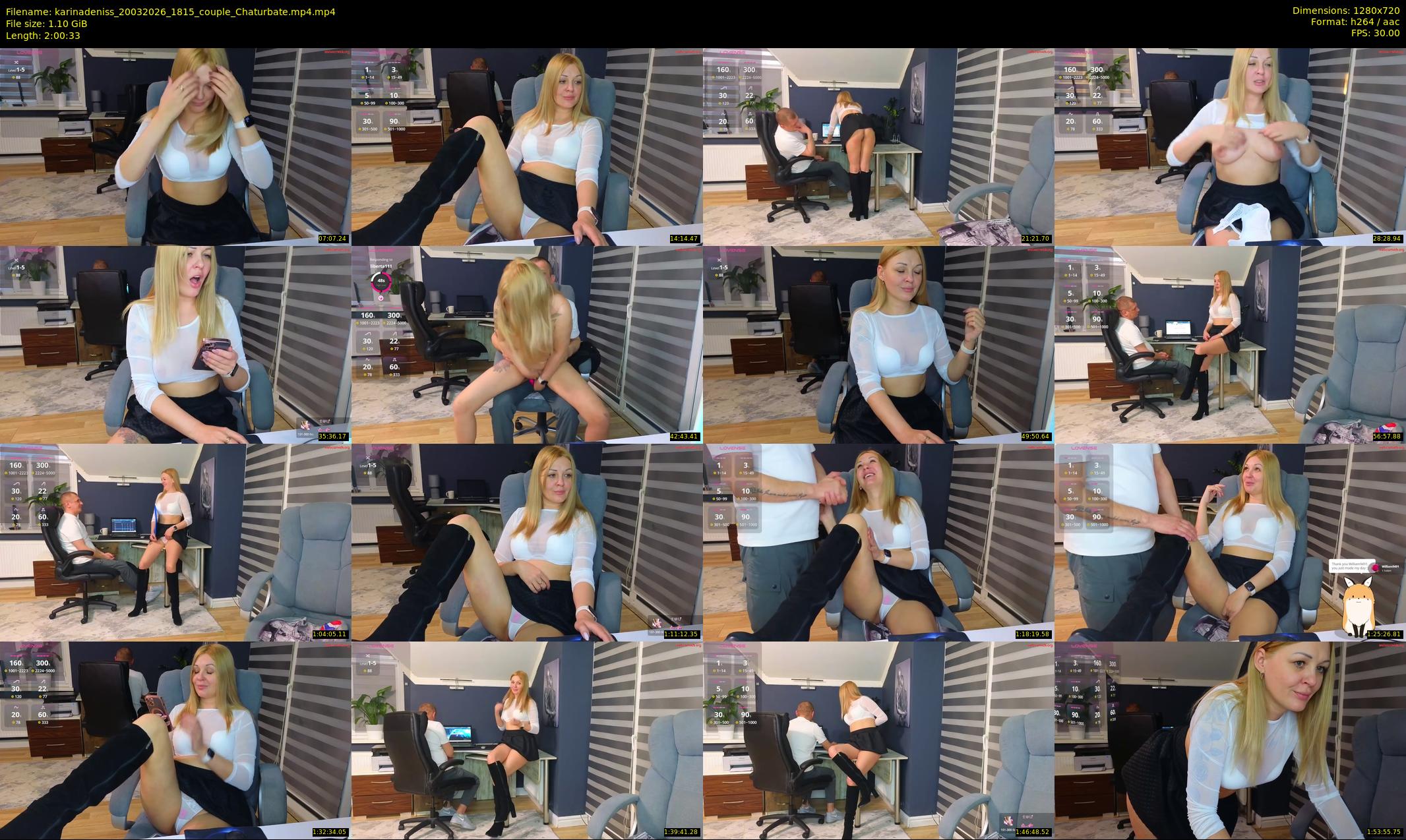 karinadeniss — 121 minute Chaturbate couple cam show recording, 720p, Mar 20, 2026