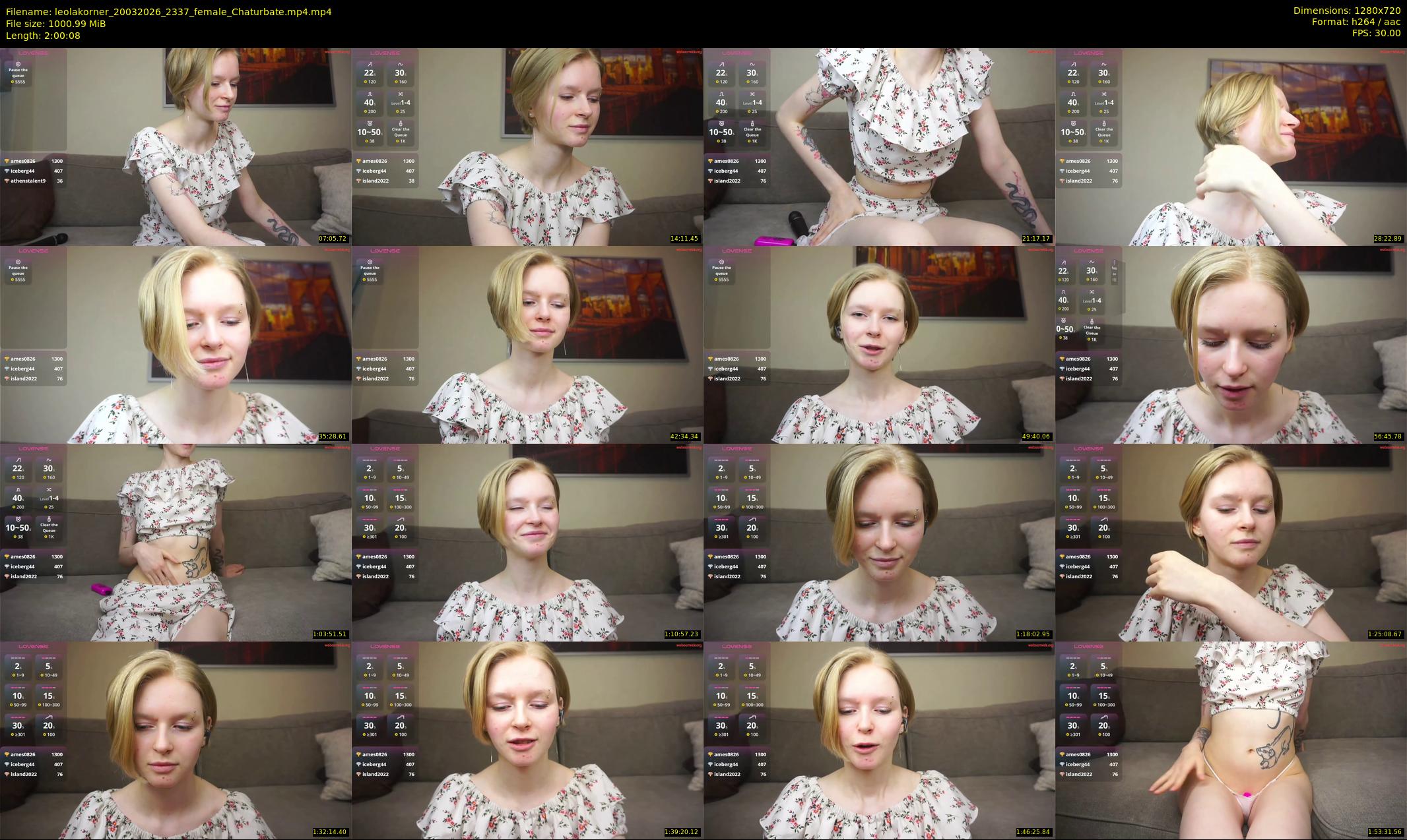 leolakorner — 121 minute Chaturbate female cam show recording, 720p, Mar 20, 2026