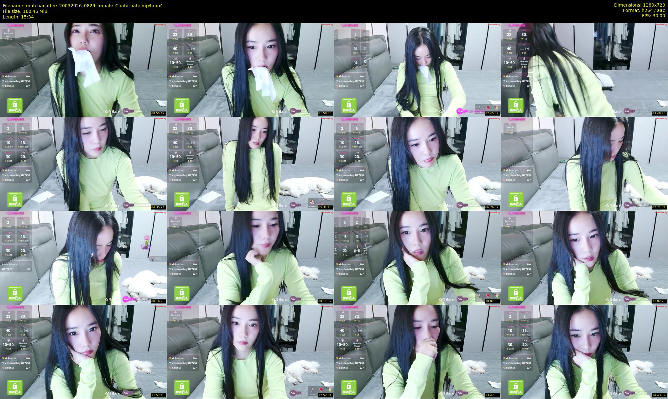 matchacoffee — 16 minute Chaturbate female cam show recording, 720p, Mar 20, 2026