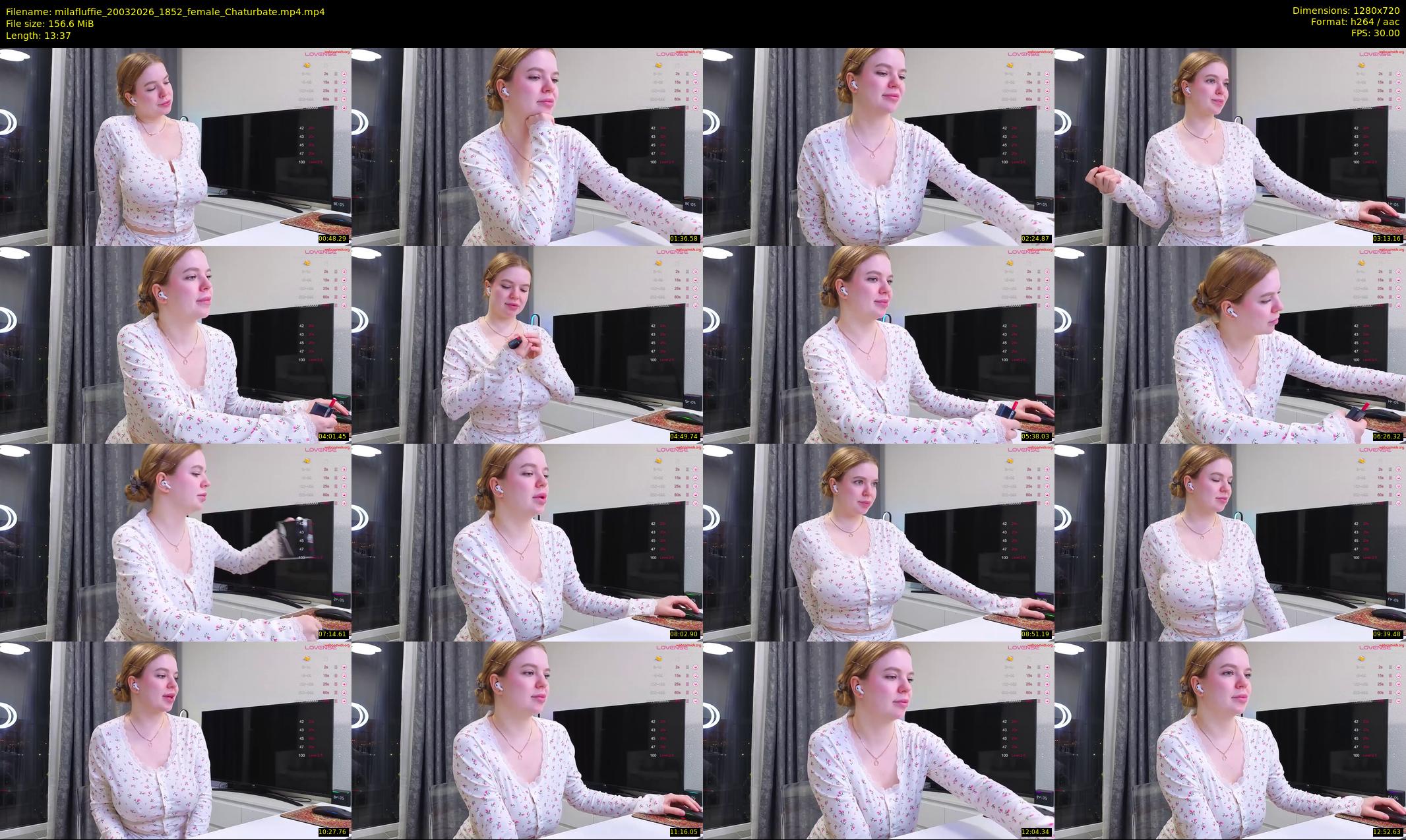 milafluffie — 14 minute Chaturbate female cam show recording, 720p, Mar 20, 2026