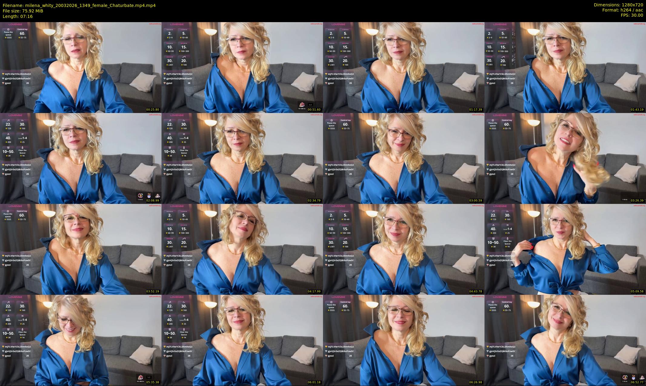 milena_whity — 8 minute Chaturbate female cam show recording, 720p, Mar 20, 2026
