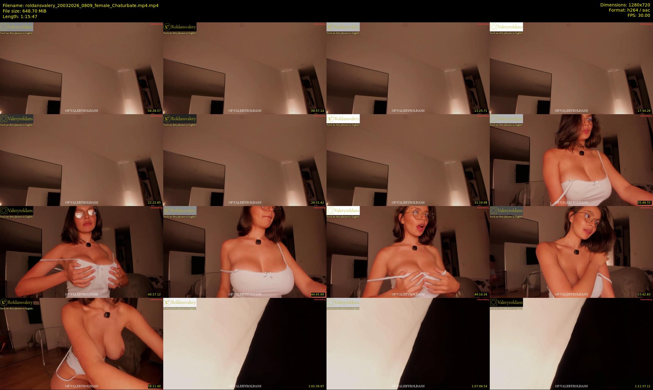 roldansvalery — 76 minute Chaturbate female cam show recording, 720p, Mar 20, 2026