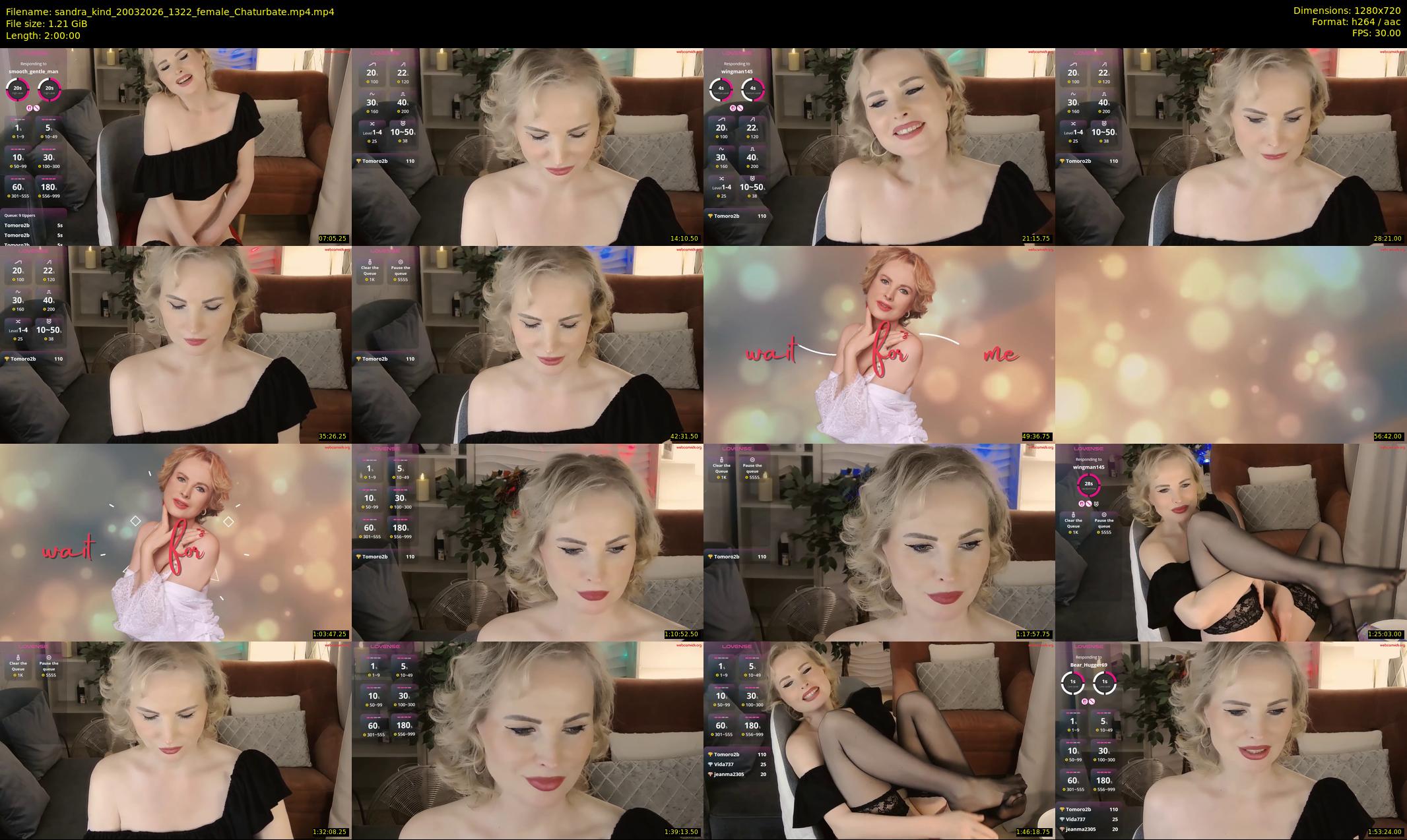 sandra_kind — 120 minute Chaturbate female cam show recording, 720p, Mar 20, 2026