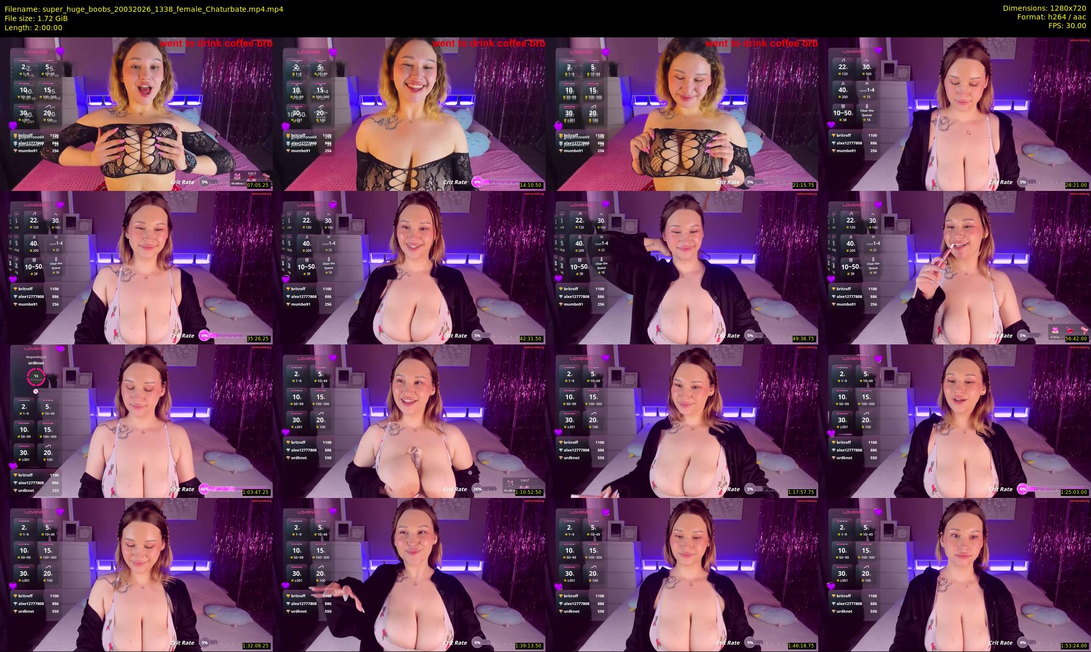 super_huge_boobs — 120 minute Chaturbate female cam show recording, 720p, Mar 20, 2026