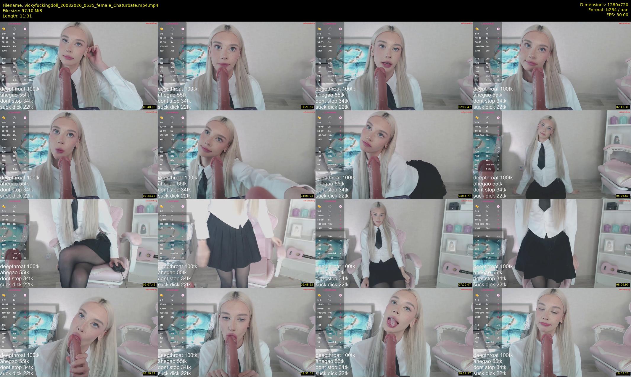 vickyfuckingdoll — 12 minute Chaturbate female cam show recording, 720p, Mar 20, 2026