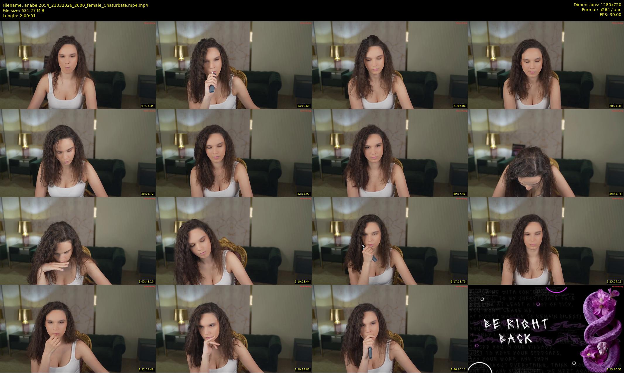 anabel2054 — 121 minute Chaturbate female cam show recording, 720p, Mar 21, 2026