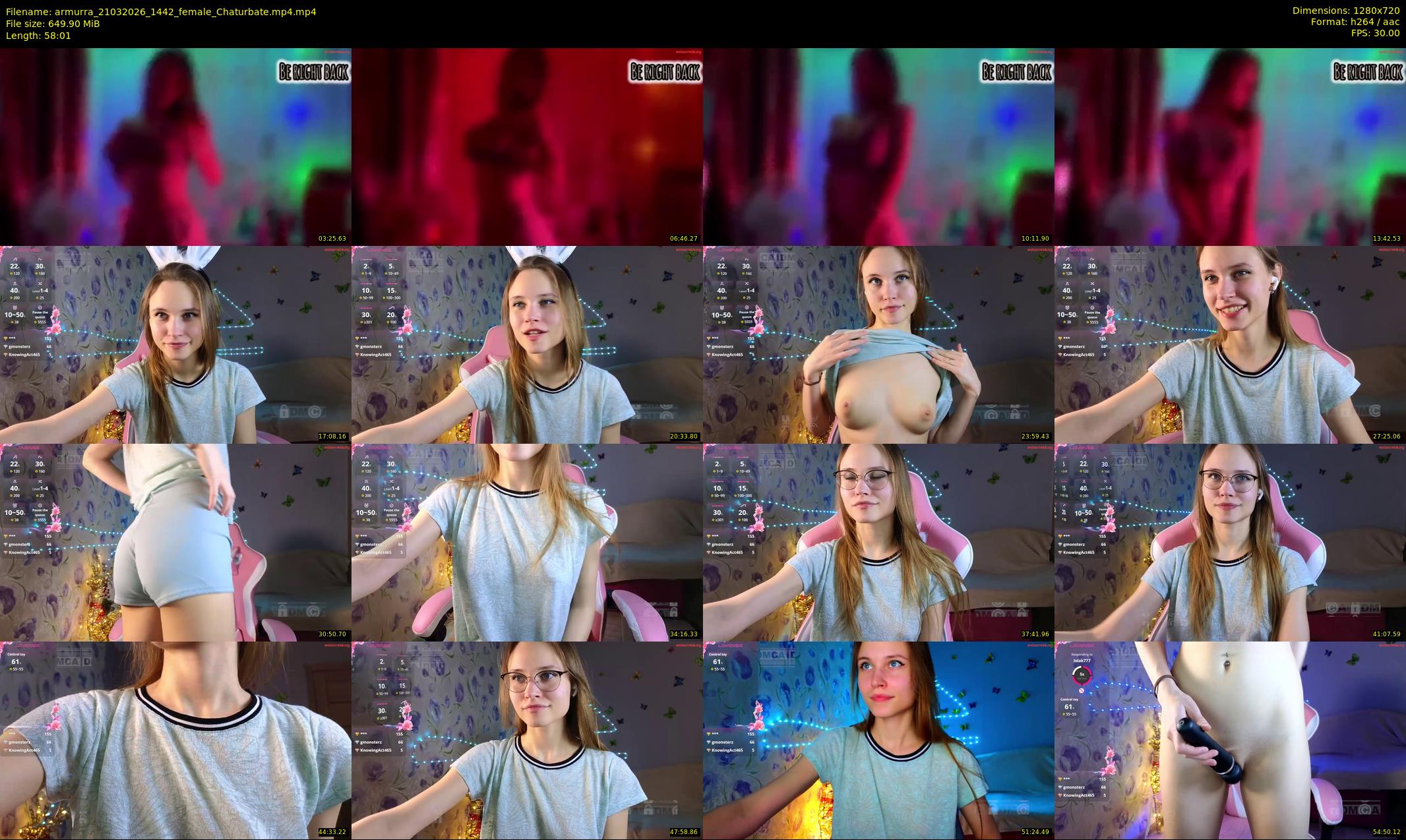 armurra — 59 minute Chaturbate female cam show recording, 720p, Mar 21, 2026