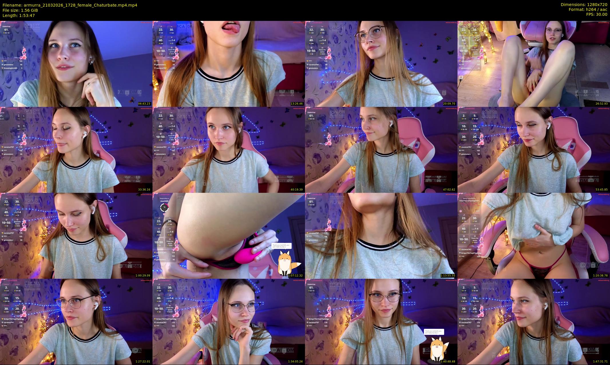 armurra — 114 minute Chaturbate female cam show recording, 720p, Mar 21, 2026