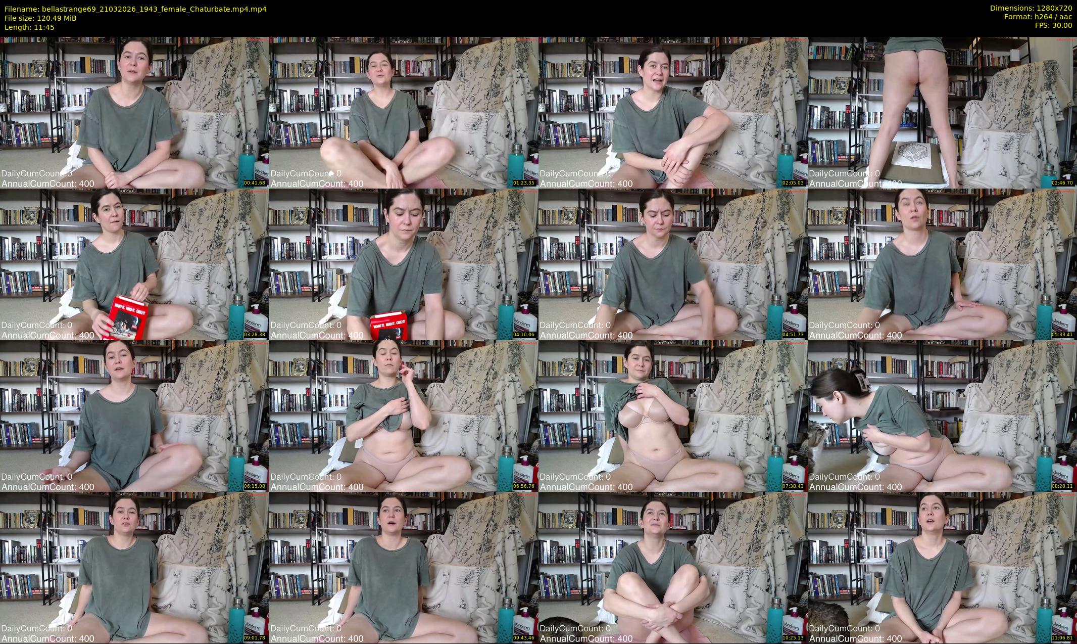 bellastrange69 — 12 minute Chaturbate female cam show recording, 720p, Mar 21, 2026