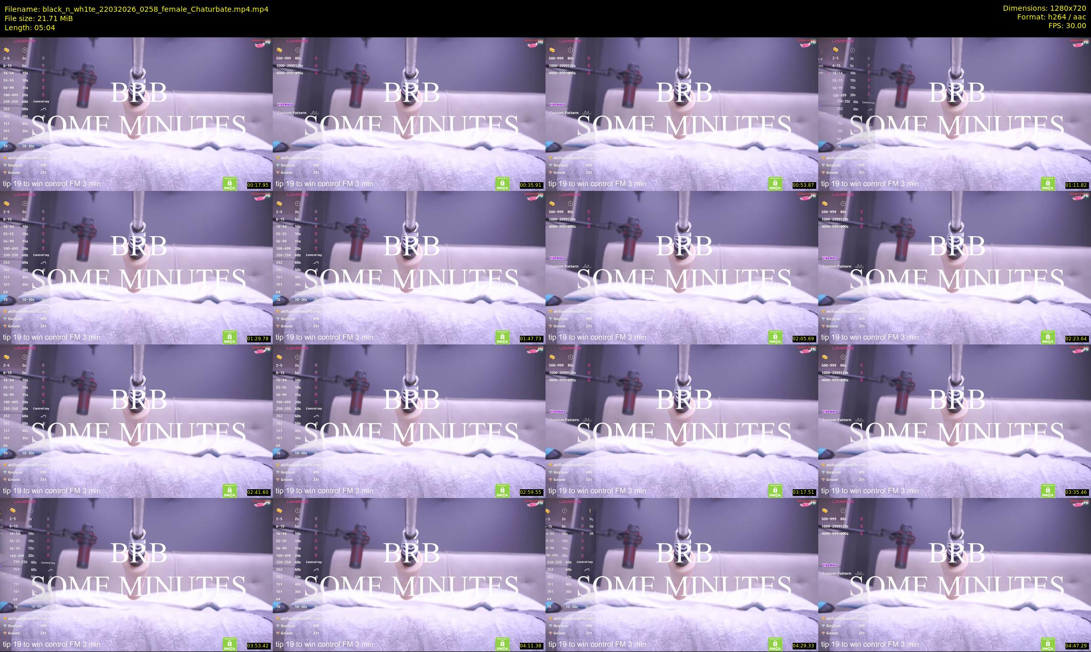 black_n_wh1te — 6 minute Chaturbate female cam show recording, 720p, Mar 22, 2026