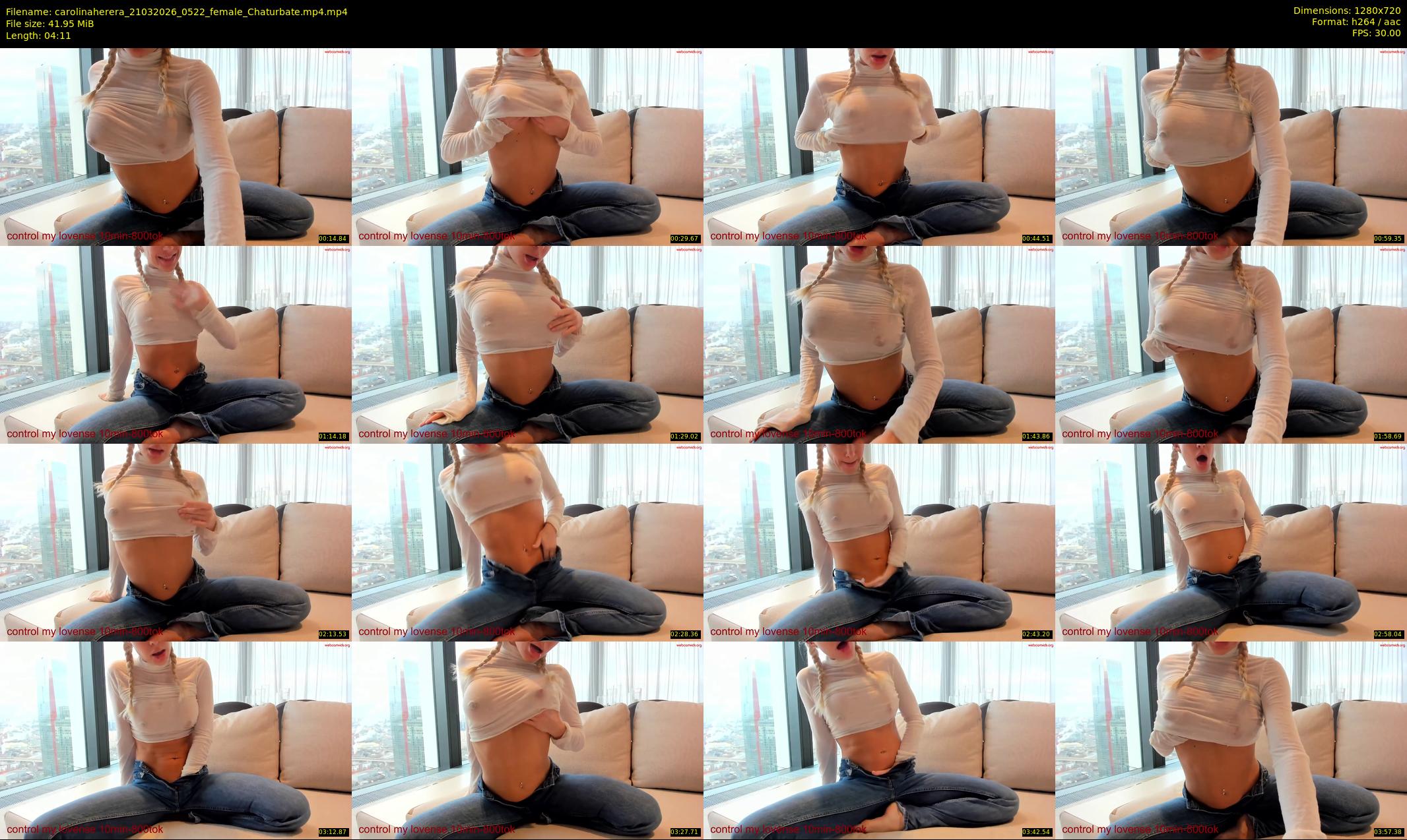 carolinaherera — 5 minute Chaturbate female cam show recording, 720p, Mar 21, 2026
