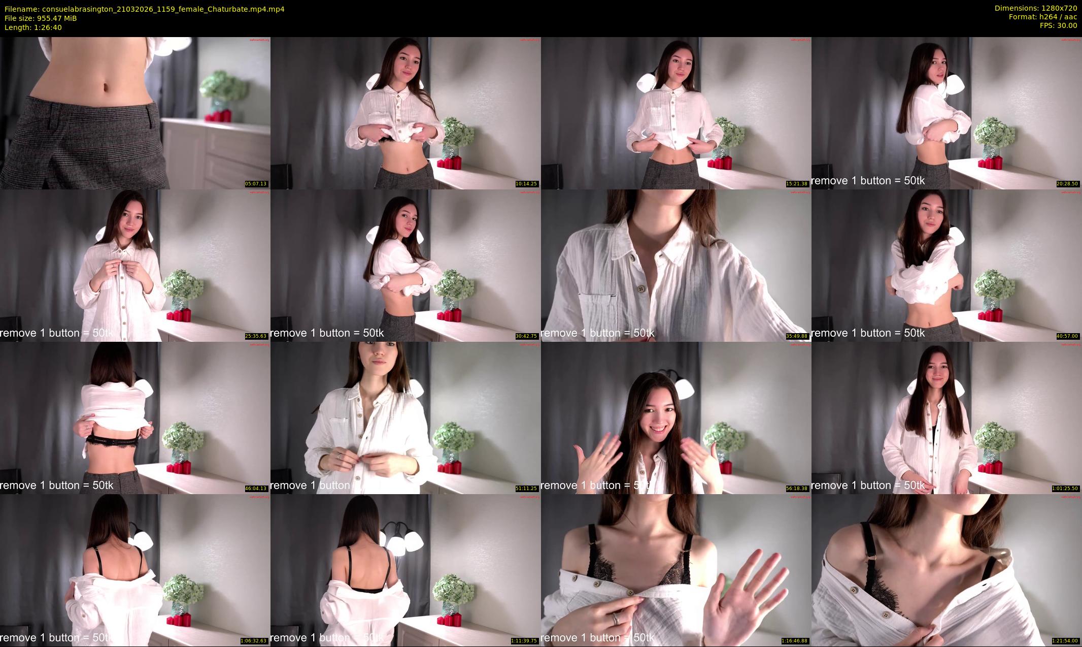 consuelabrasington — 87 minute Chaturbate female cam show recording, 720p, Mar 21, 2026