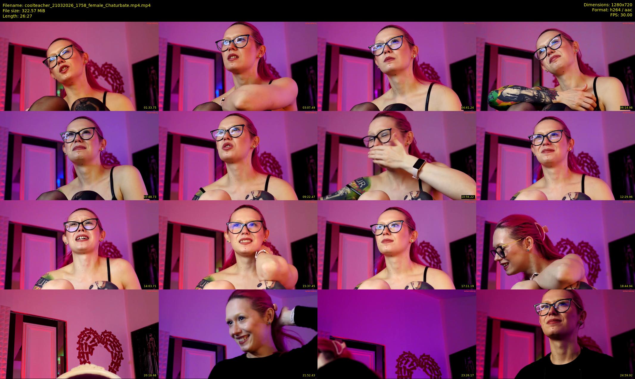 coolteacher — 27 minute Chaturbate female cam show recording, 720p, Mar 21, 2026