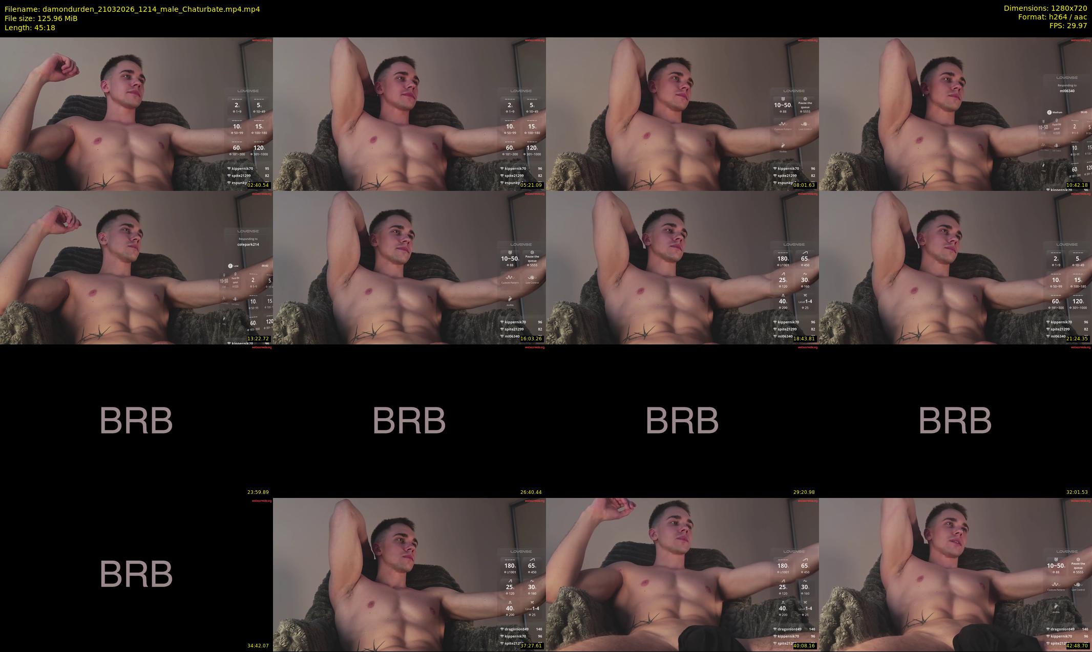 damondurden — 46 minute Chaturbate male cam show recording, 720p, Mar 21, 2026