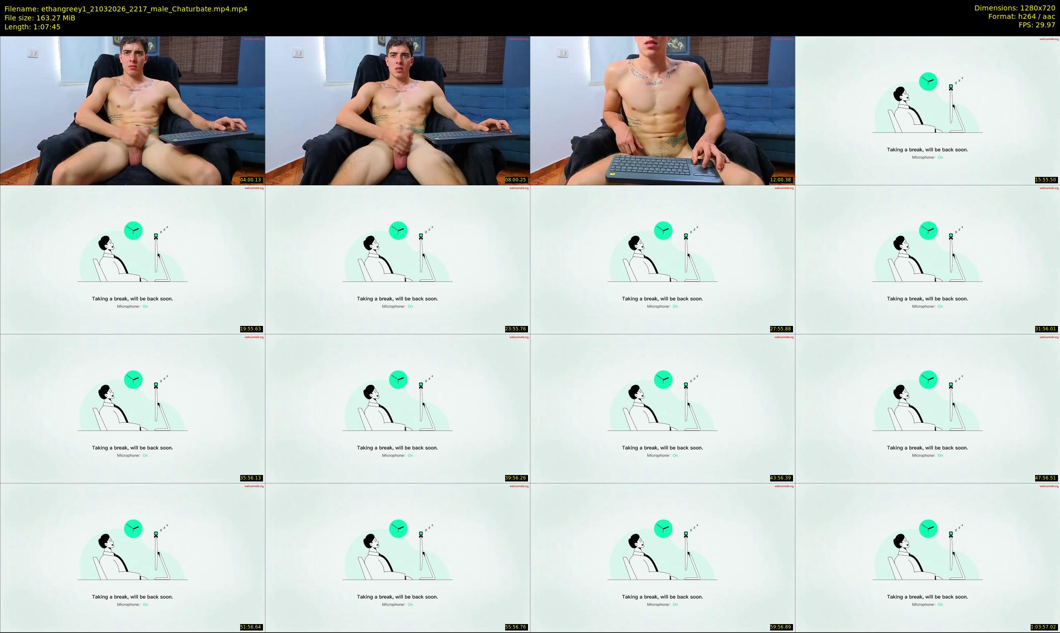 ethangreey1 — 68 minute Chaturbate male cam show recording, 720p, Mar 21, 2026