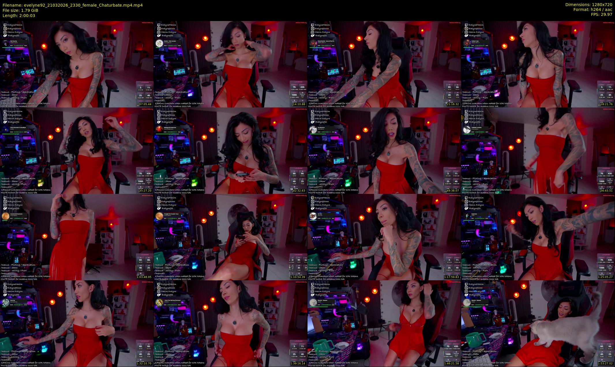 evelyne92 — 121 minute Chaturbate female cam show recording, 720p, Mar 21, 2026