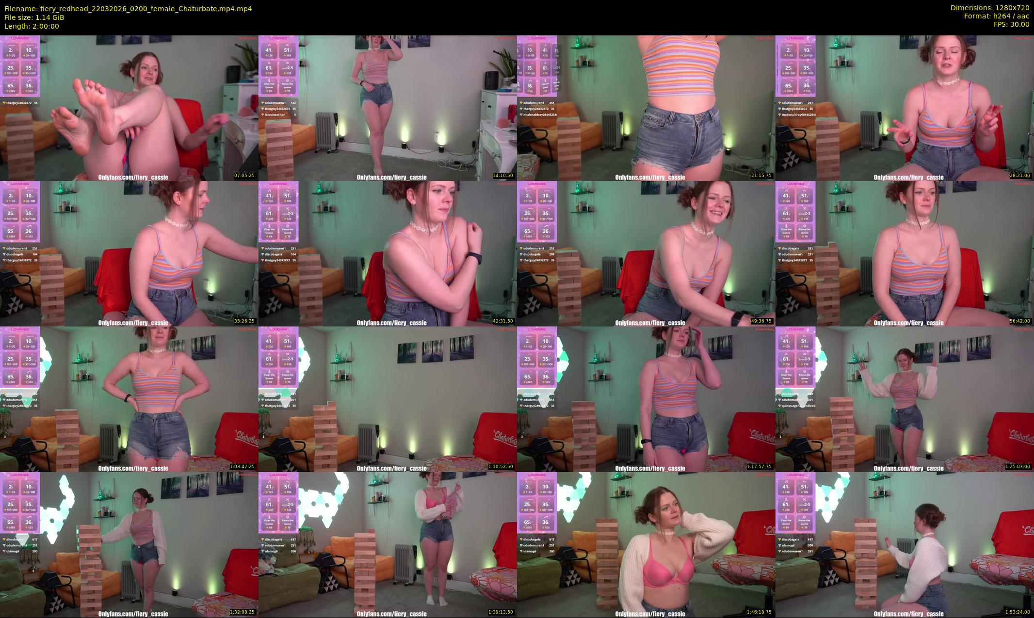 fiery_redhead — 120 minute Chaturbate female cam show recording, 720p, Mar 22, 2026