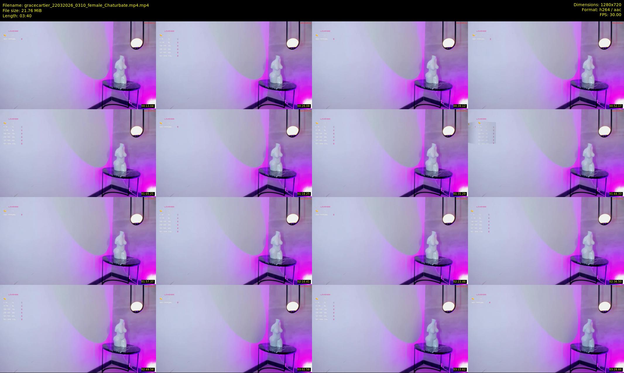 gracecartier — 4 minute Chaturbate female cam show recording, 720p, Mar 22, 2026