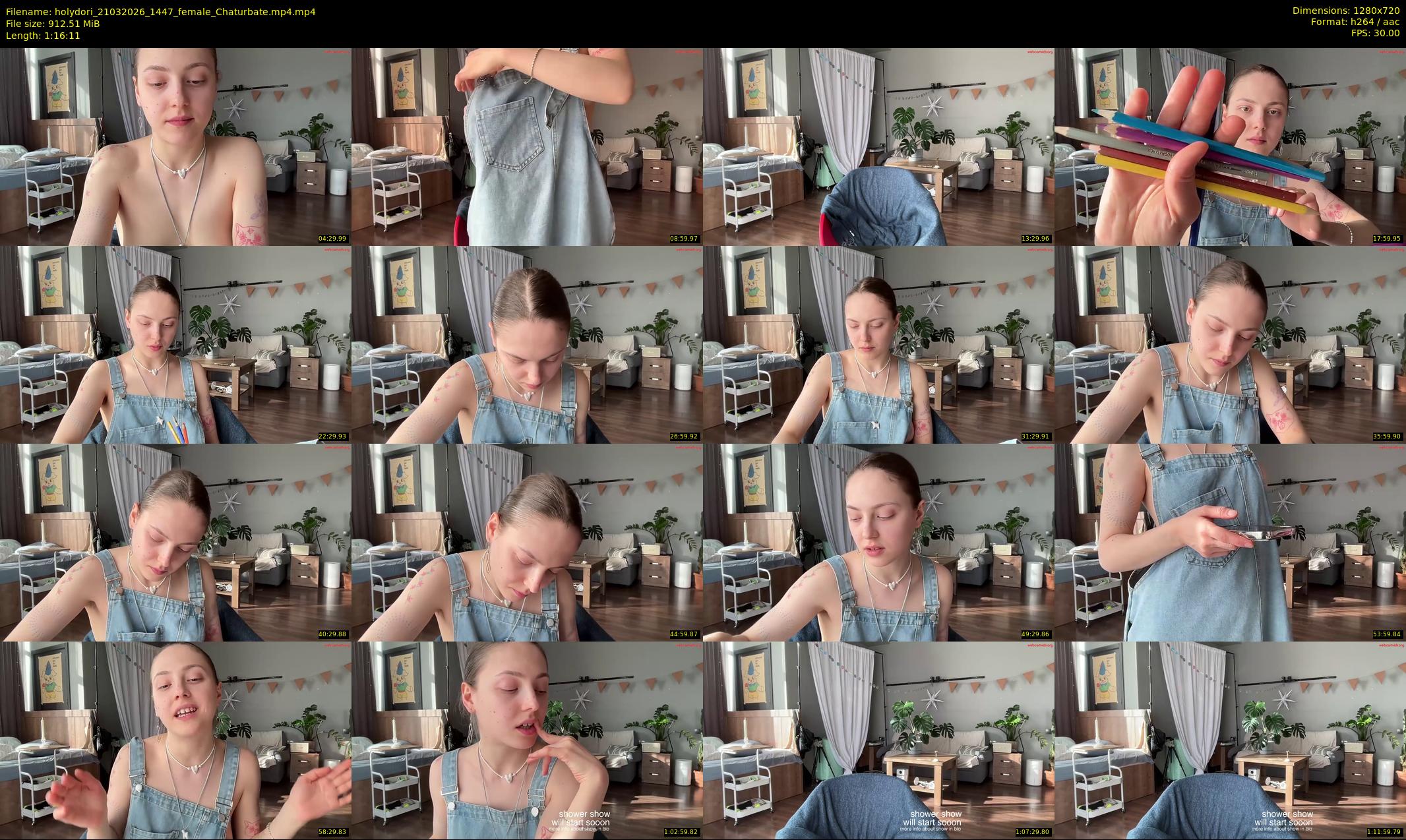 holydori — 77 minute Chaturbate female cam show recording, 720p, Mar 21, 2026