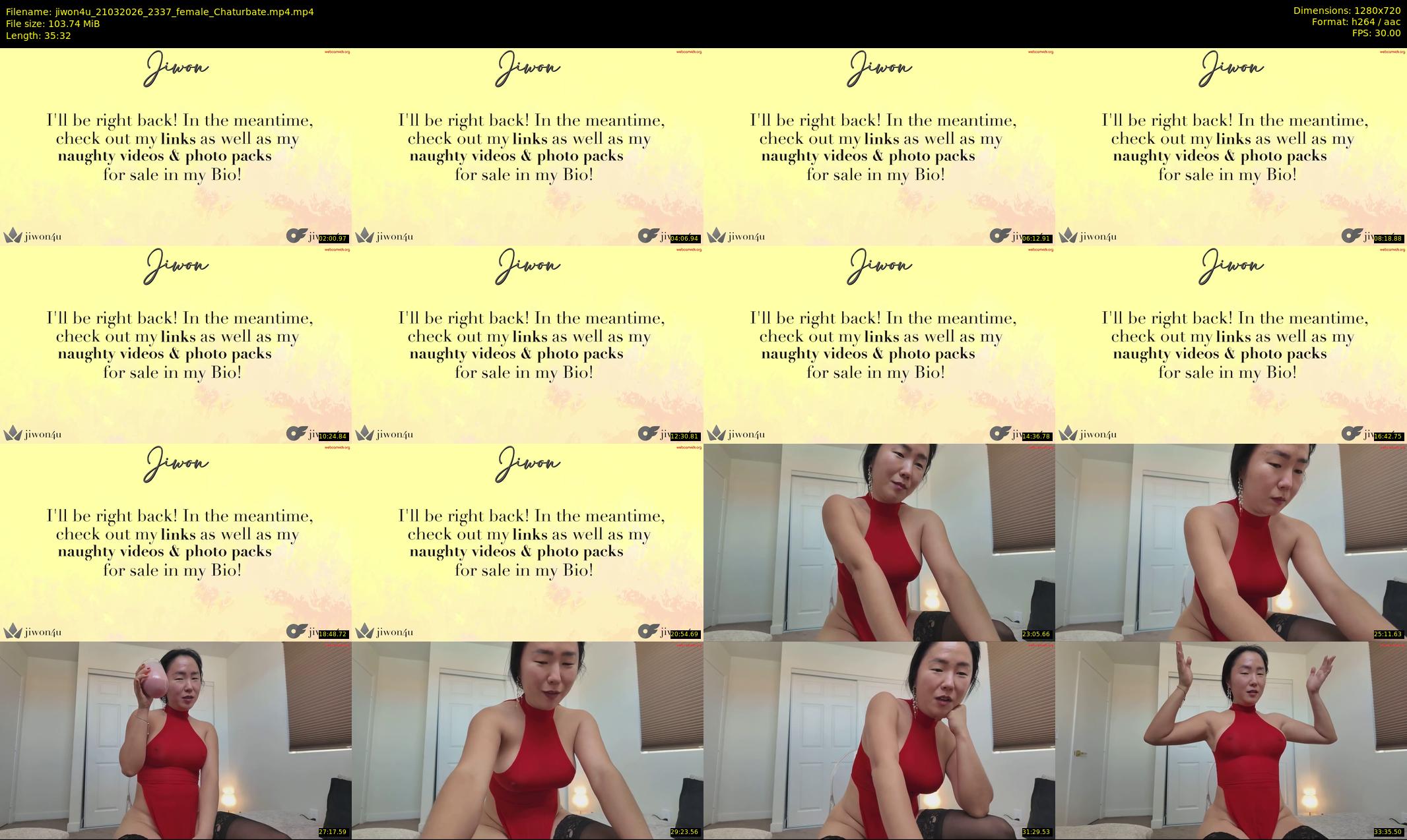 jiwon4u — 36 minute Chaturbate female cam show recording, 720p, Mar 21, 2026