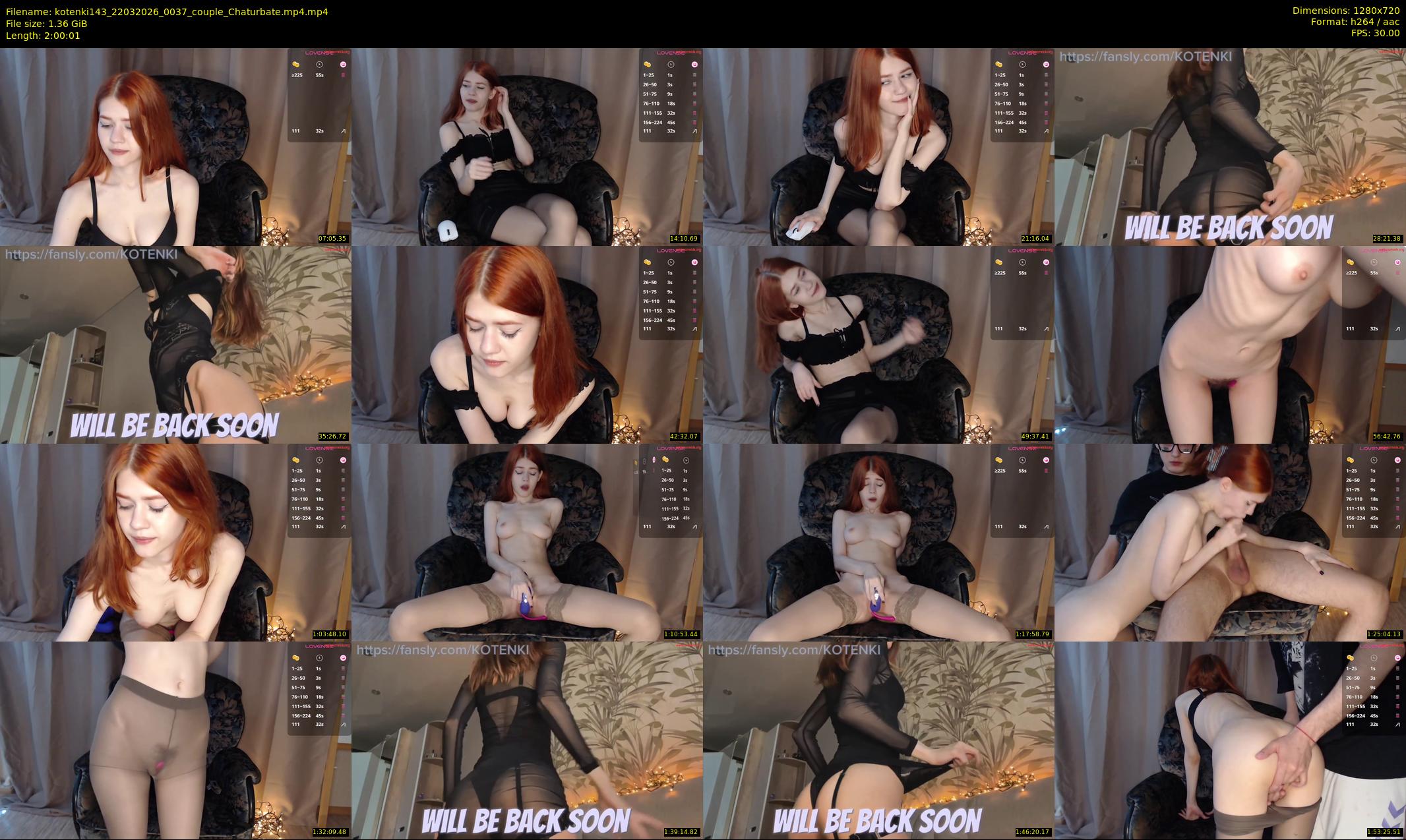 kotenki143 — 121 minute Chaturbate couple cam show recording, 720p, Mar 22, 2026