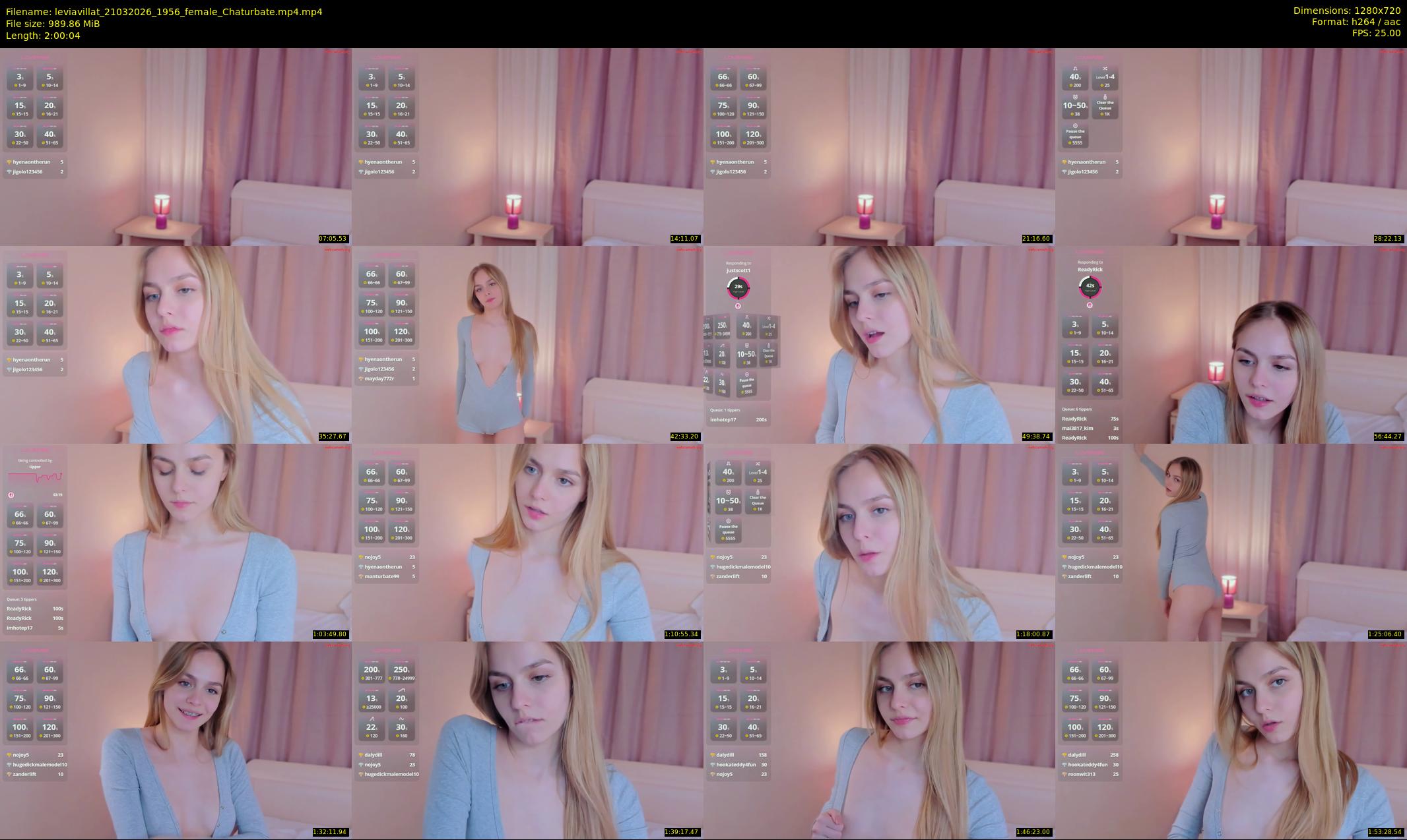 leviavillat — 121 minute Chaturbate female cam show recording, 720p, Mar 21, 2026