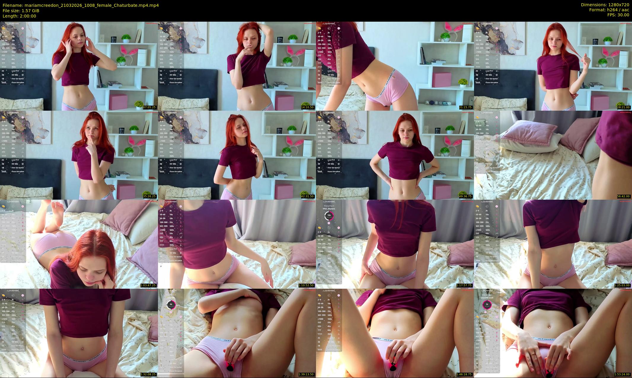 mariamcreedon — 120 minute Chaturbate female cam show recording, 720p, Mar 21, 2026