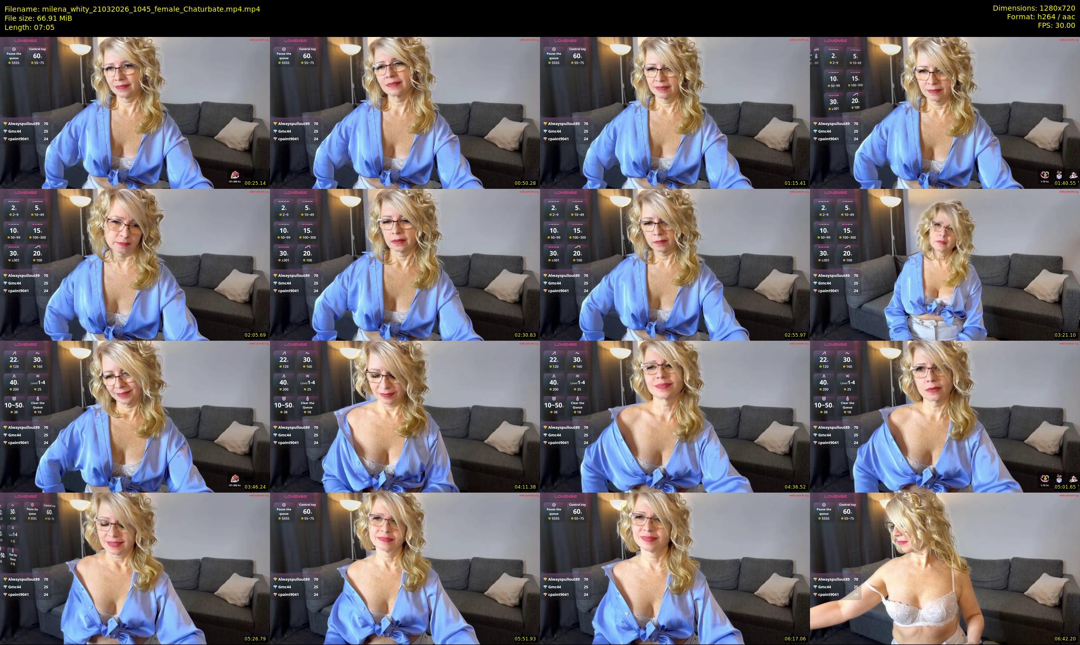 milena_whity — 8 minute Chaturbate female cam show recording, 720p, Mar 21, 2026