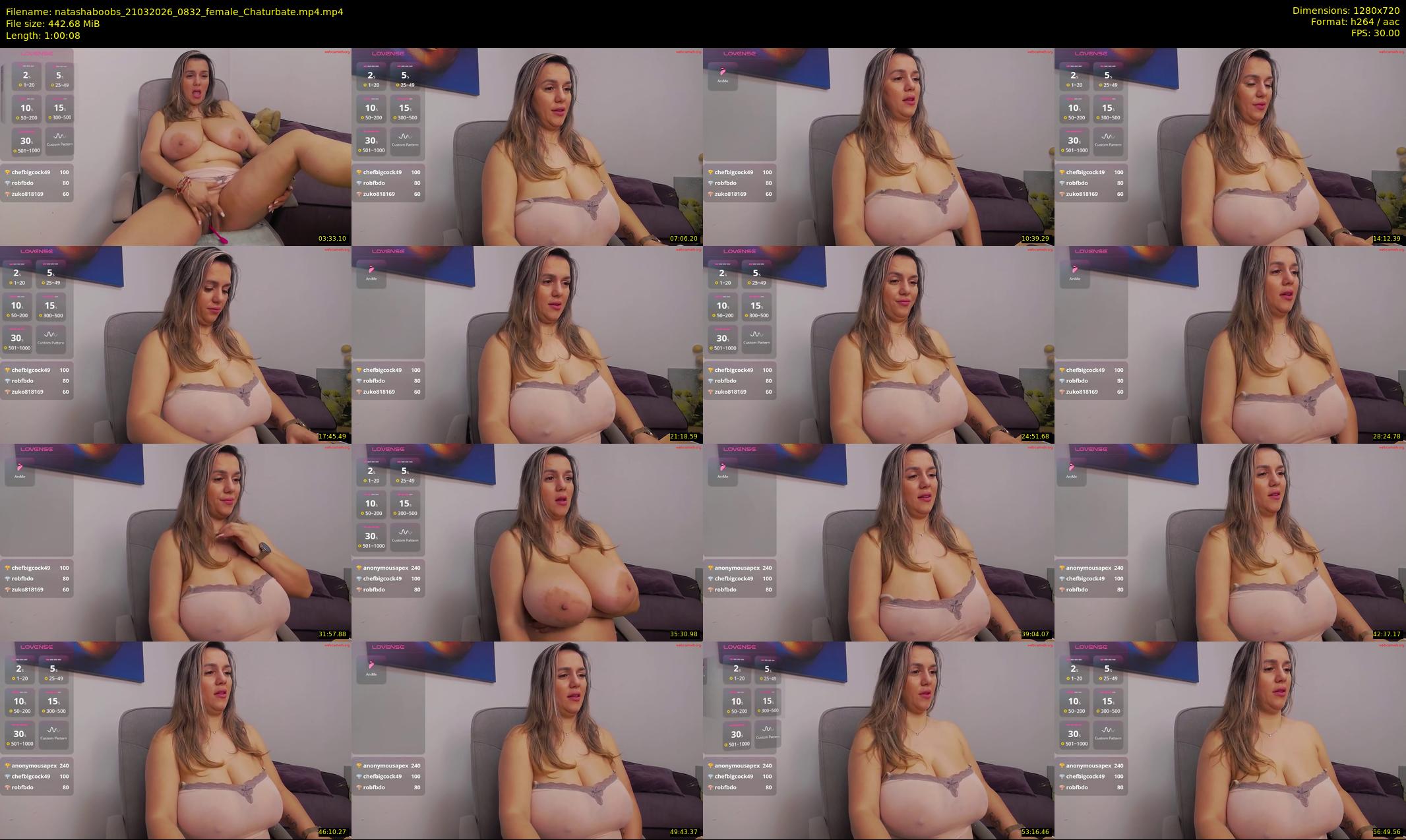 natashaboobs — 61 minute Chaturbate female cam show recording, 720p, Mar 21, 2026