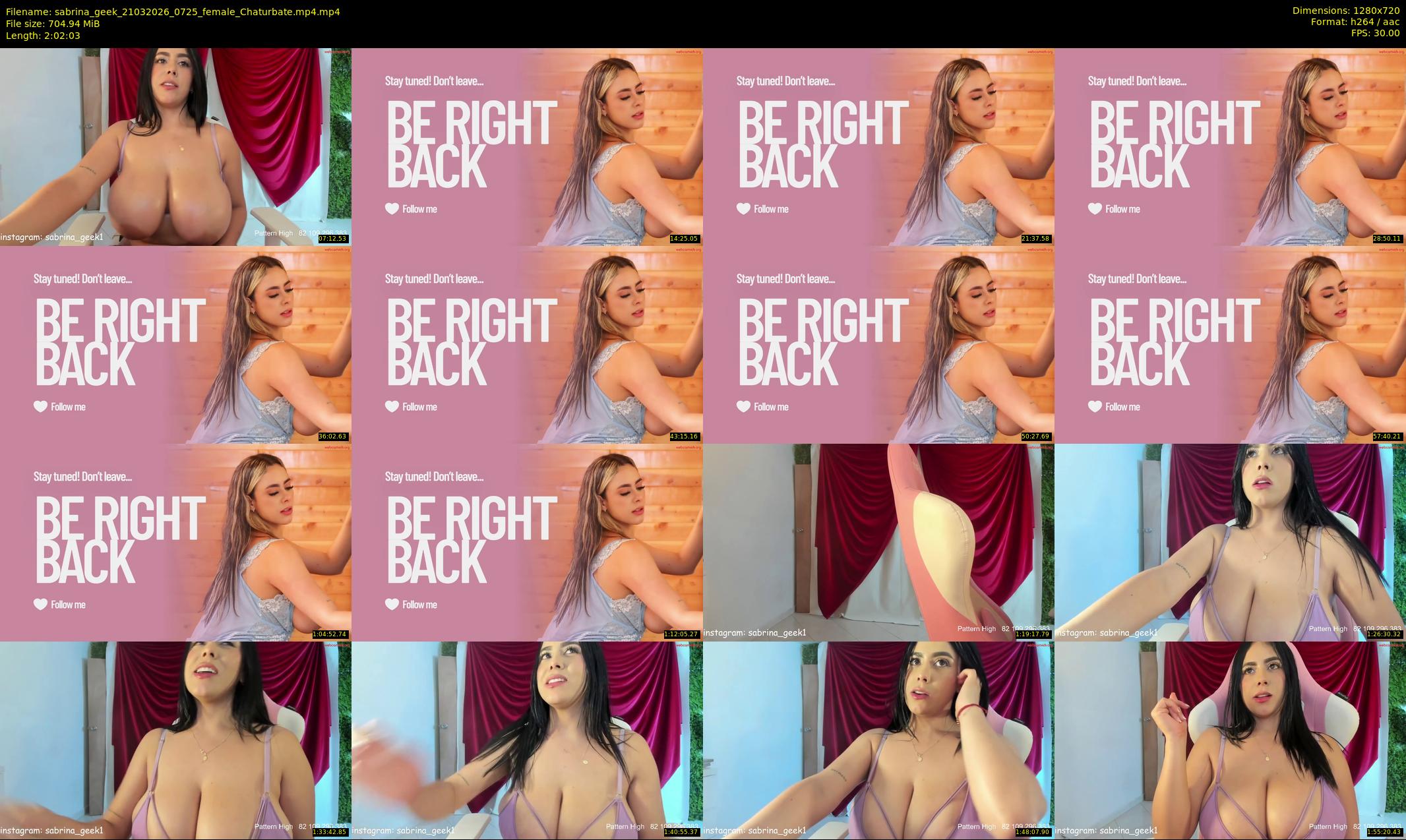 sabrina_geek — 123 minute Chaturbate female cam show recording, 720p, Mar 21, 2026