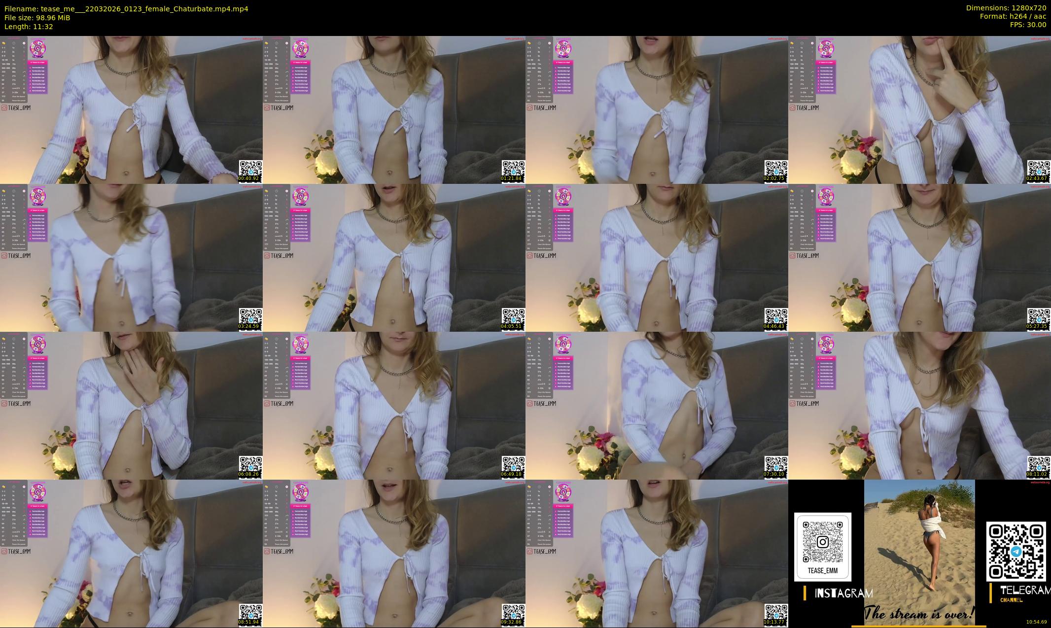 tease_me__ — 12 minute Chaturbate female cam show recording, 720p, Mar 22, 2026