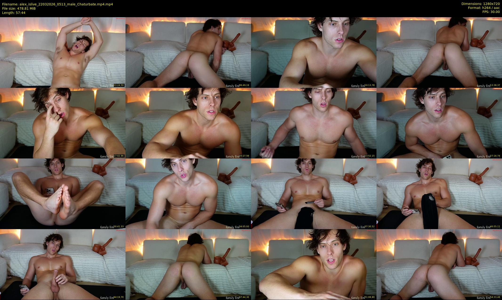 alex_islive — 58 minute Chaturbate male cam show recording, 720p, Mar 22, 2026