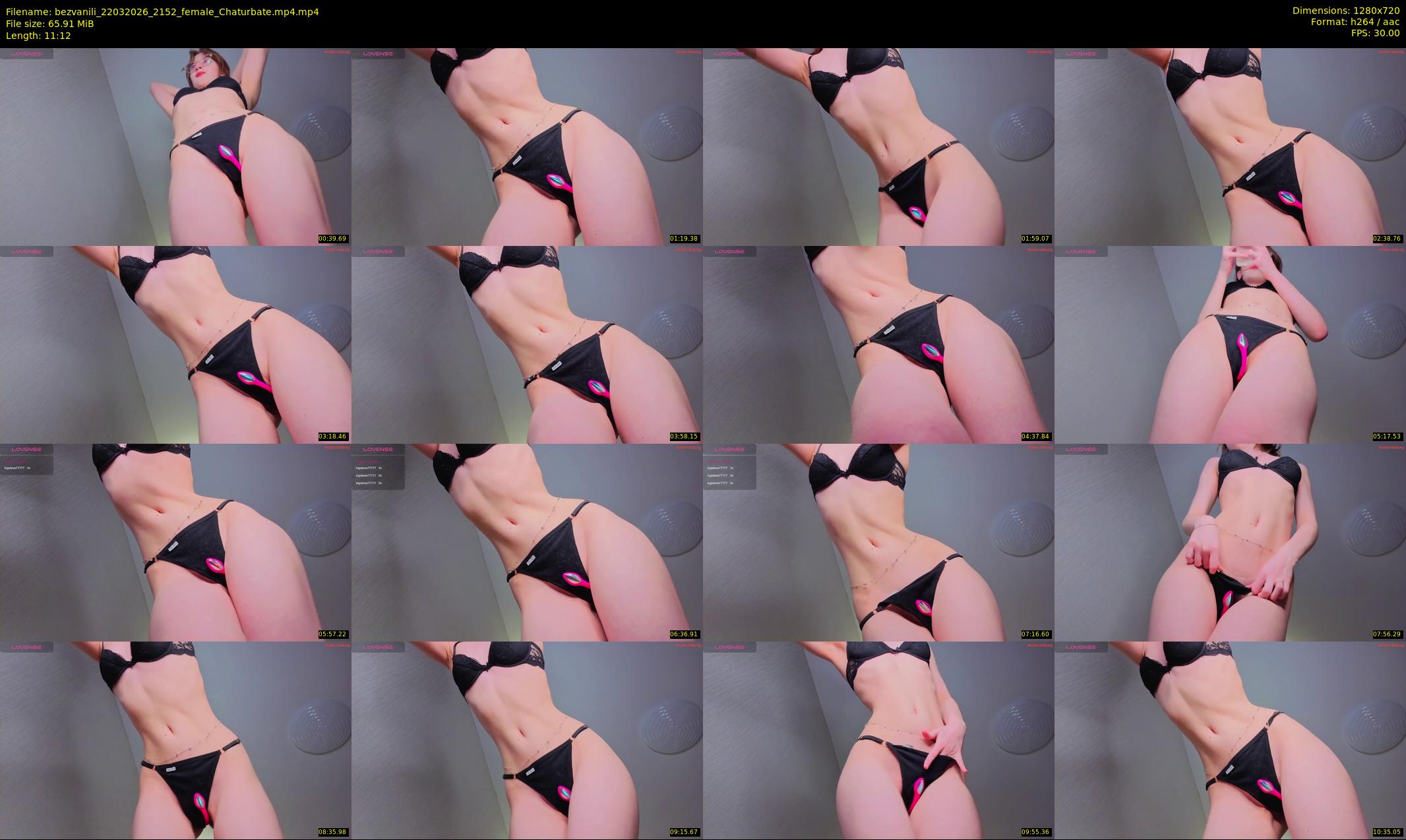 bezvanili — 12 minute Chaturbate female cam show recording, 720p, Mar 22, 2026