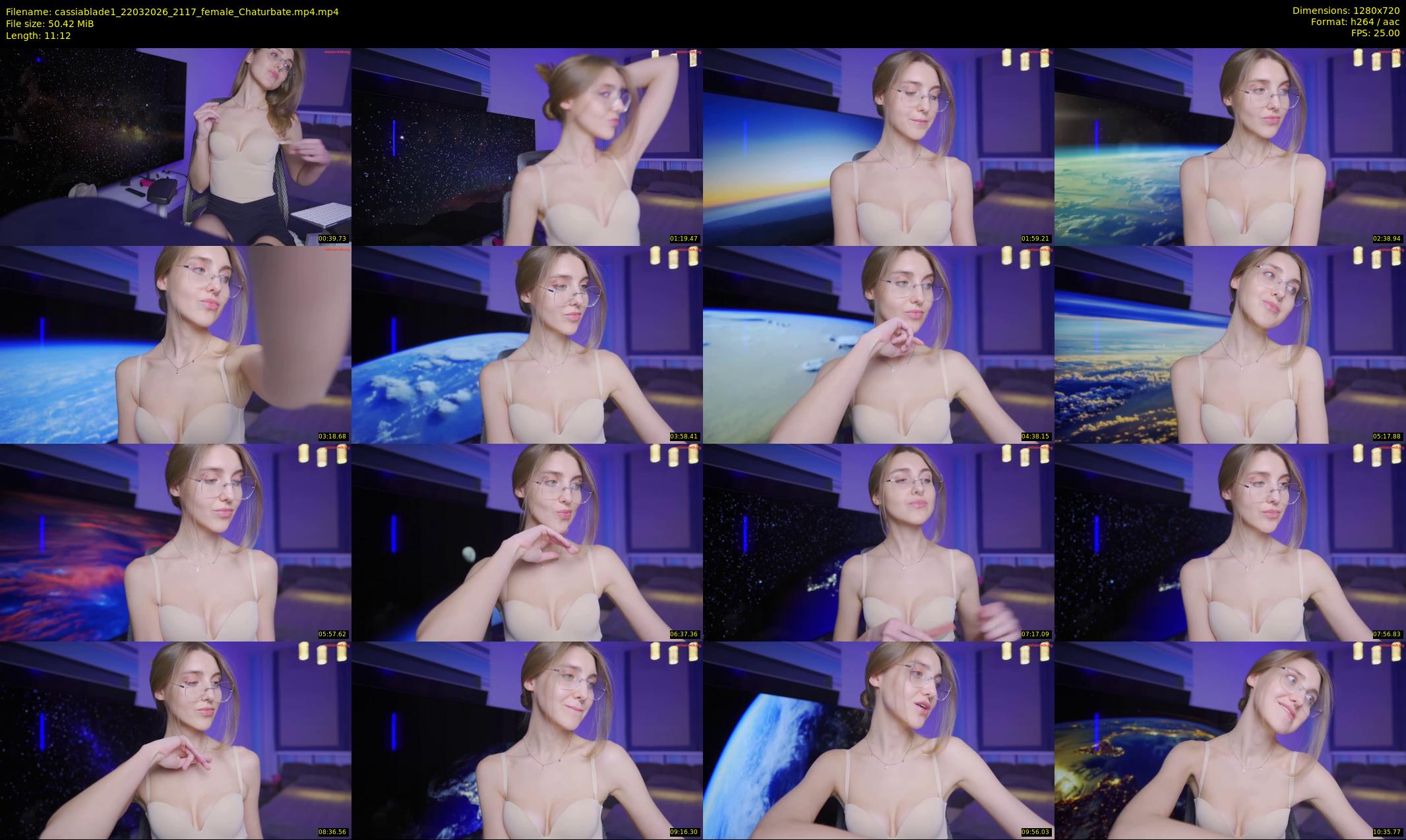 cassiablade1 — 12 minute Chaturbate female cam show recording, 720p, Mar 22, 2026
