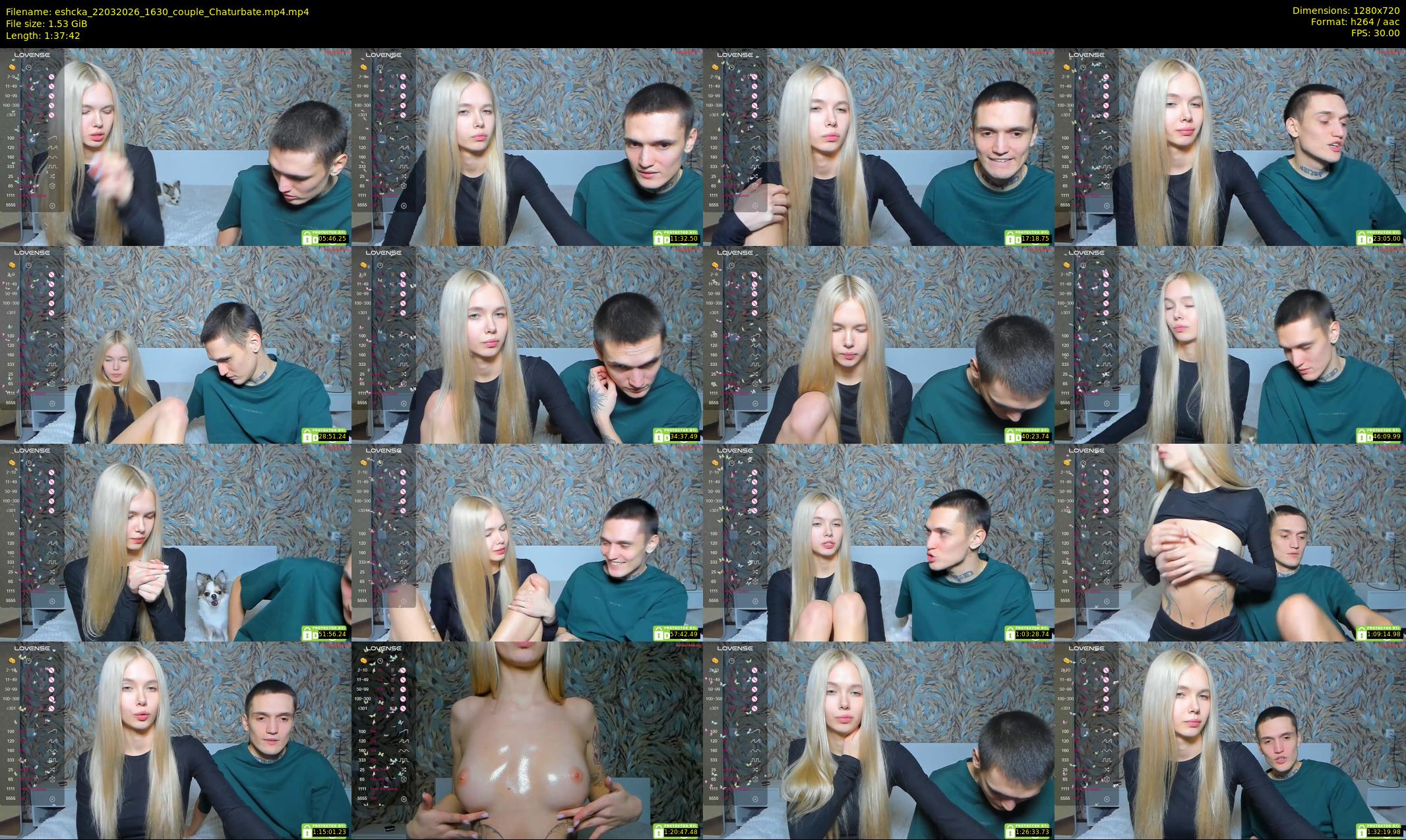 eshcka — 98 minute Chaturbate couple cam show recording, 720p, Mar 22, 2026
