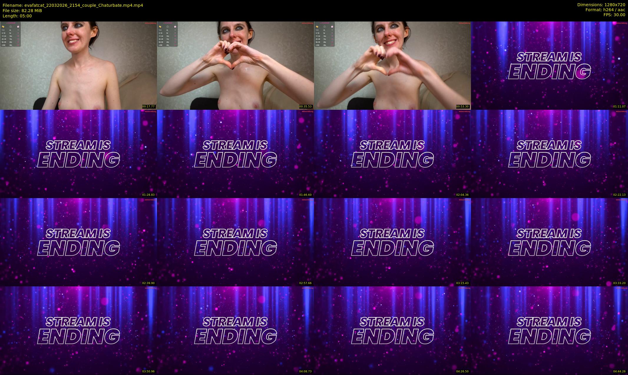 evafatcat — 5 minute Chaturbate couple cam show recording, 720p, Mar 22, 2026