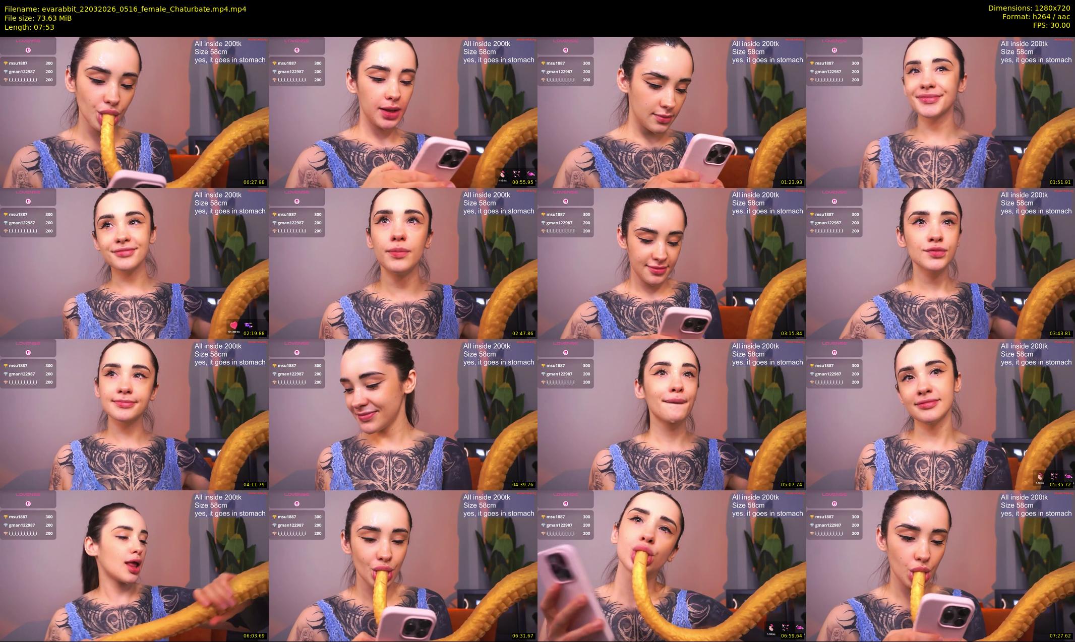 evarabbit — 8 minute Chaturbate female cam show recording, 720p, Mar 22, 2026