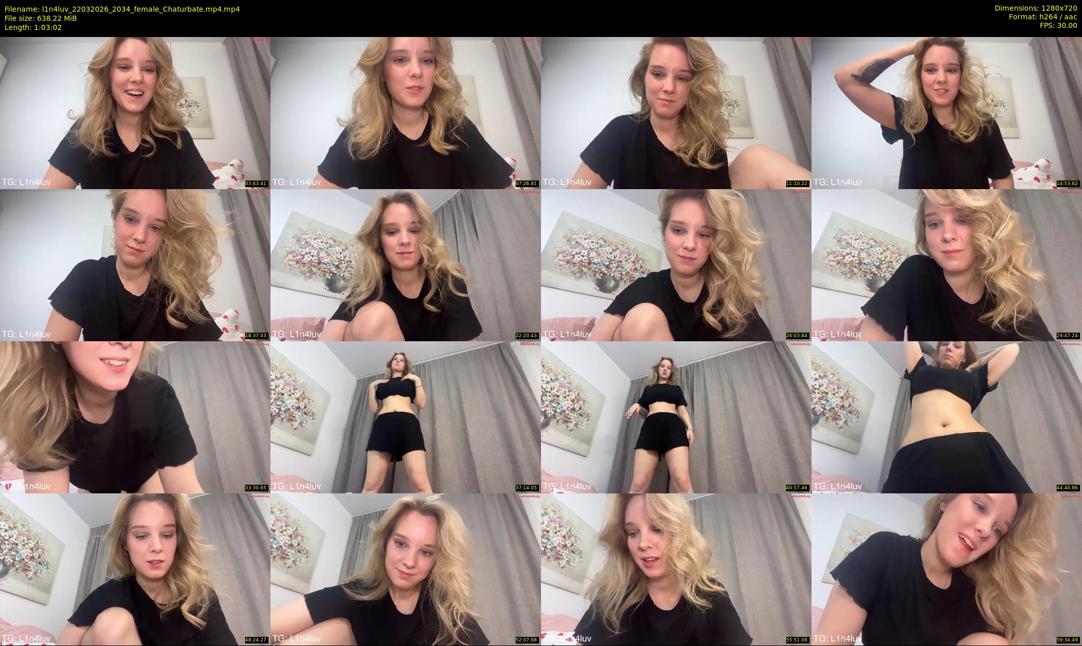 l1n4luv — 64 minute Chaturbate female cam show recording, 720p, Mar 22, 2026