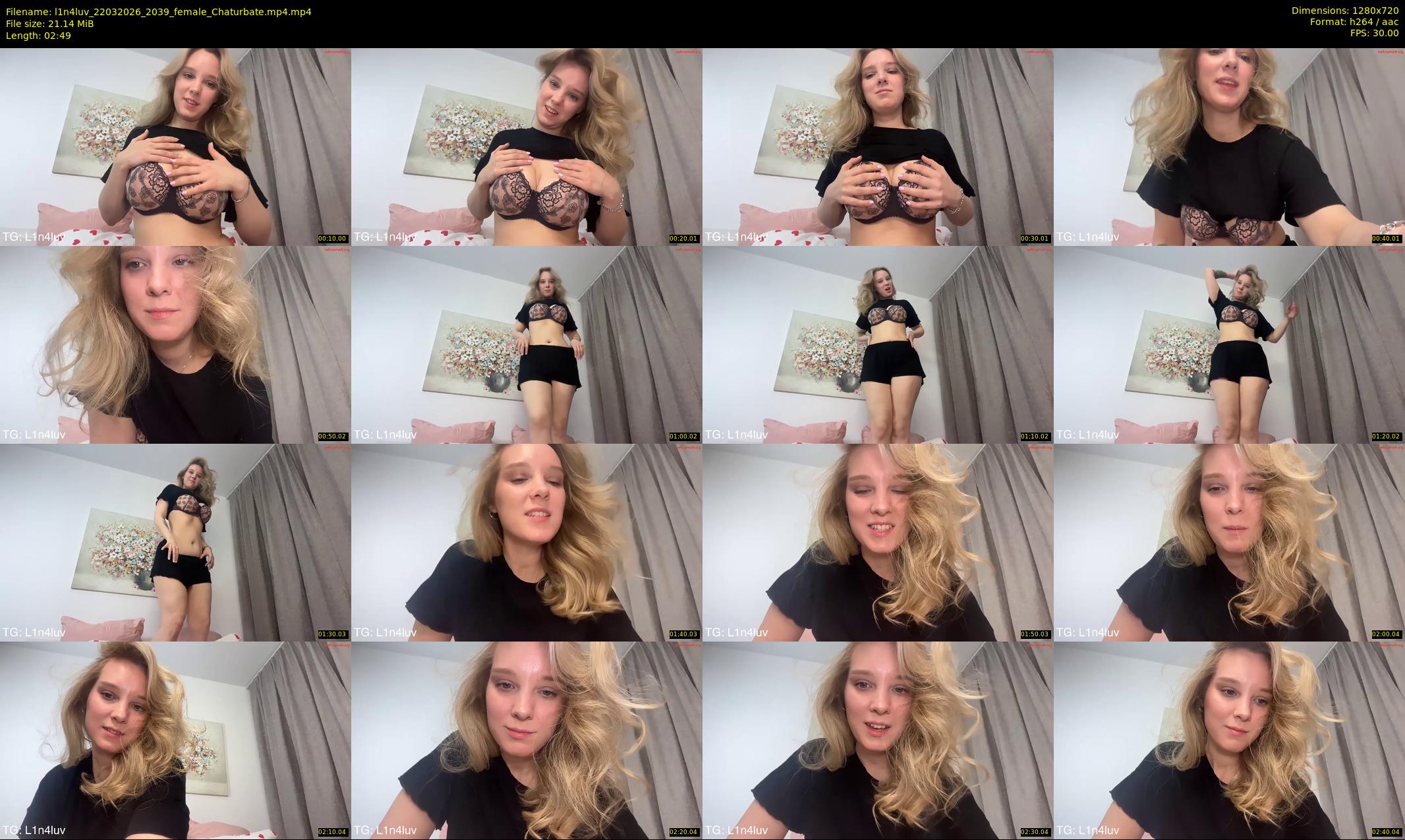 l1n4luv — 3 minute Chaturbate female cam show recording, 720p, Mar 22, 2026
