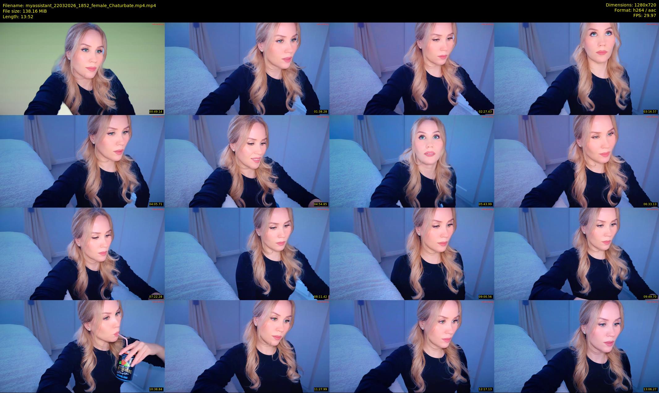 myassistant — 14 minute Chaturbate female cam show recording, 720p, Mar 22, 2026