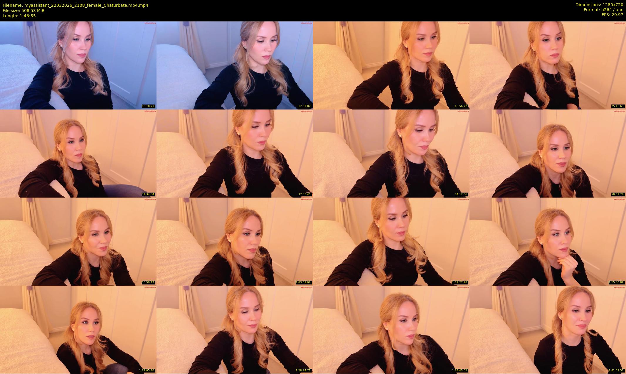 myassistant — 107 minute Chaturbate female cam show recording, 720p, Mar 22, 2026